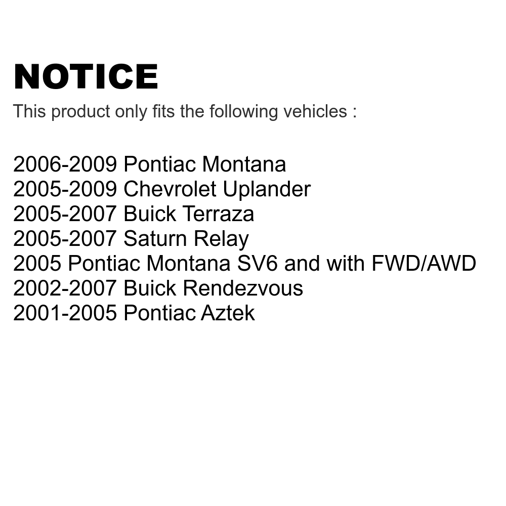 Front Steering Tie Rod End Kit For Buick Rendezvous Chevrolet Uplander Pontiac Aztek Montana Terraza Saturn Relay KTR-101868