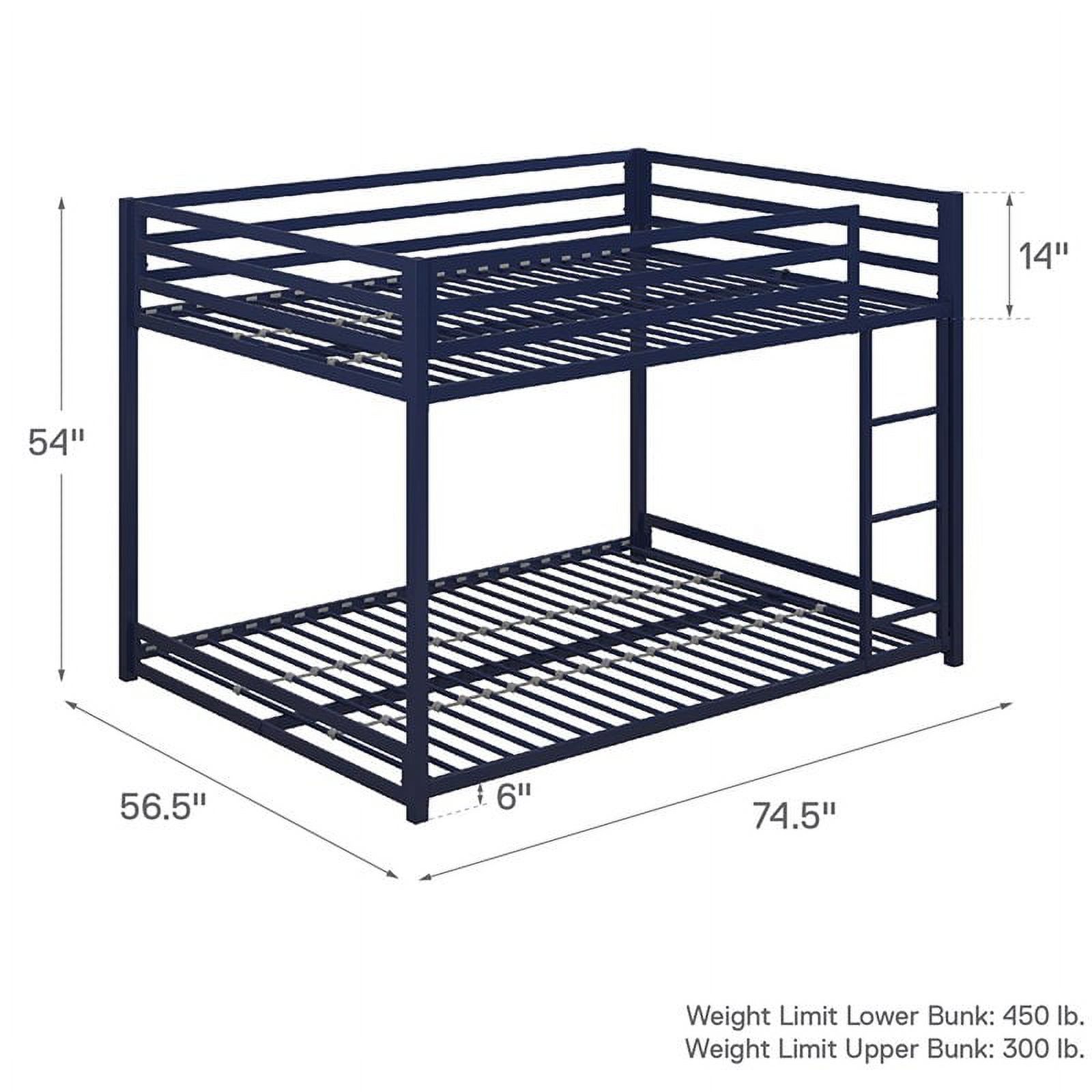DHP Mabel Full Over Full Metal Bunk Bed in Blue