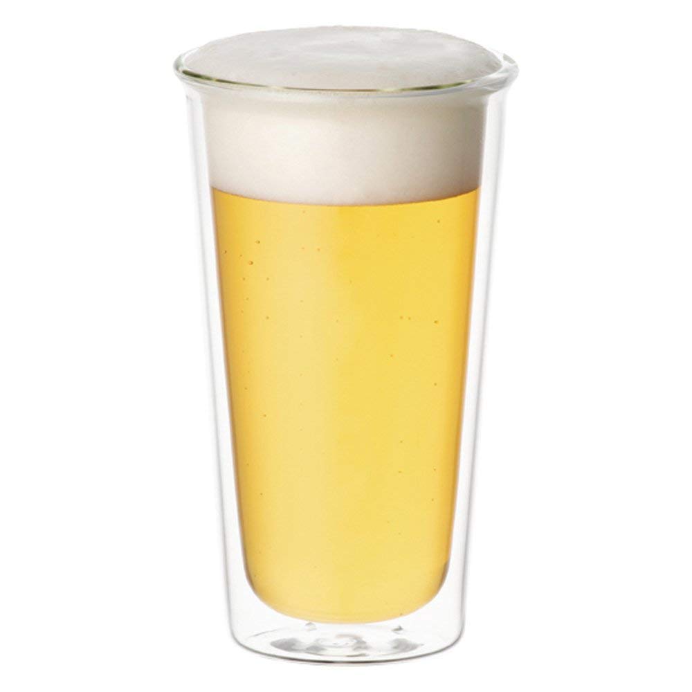 Set of 2 Double Walled Beer Glasses - Kinto Cast - 340 ml (11.5 fl. oz.) (Japan Import)
