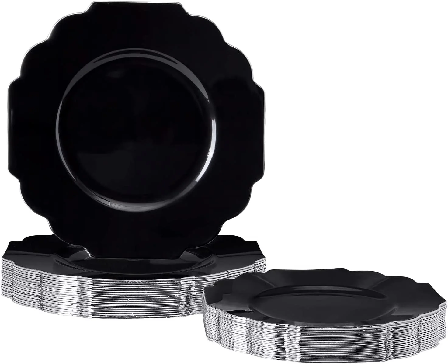 Disposable Plastic Salad Plates (10 Piece), Heavy Duty Disposable plates (8.75