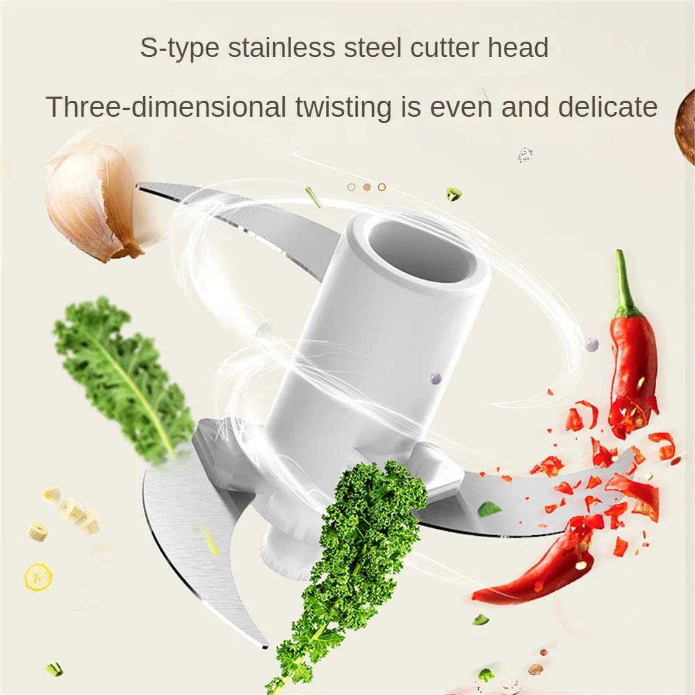 Household Electric Garlic Artifact Meat Grinder Multifunctional Garlic Stirring Kitchen Cooking Machine Automatic Garlic Stirring Garlic Household Small Food Supplementary Machine