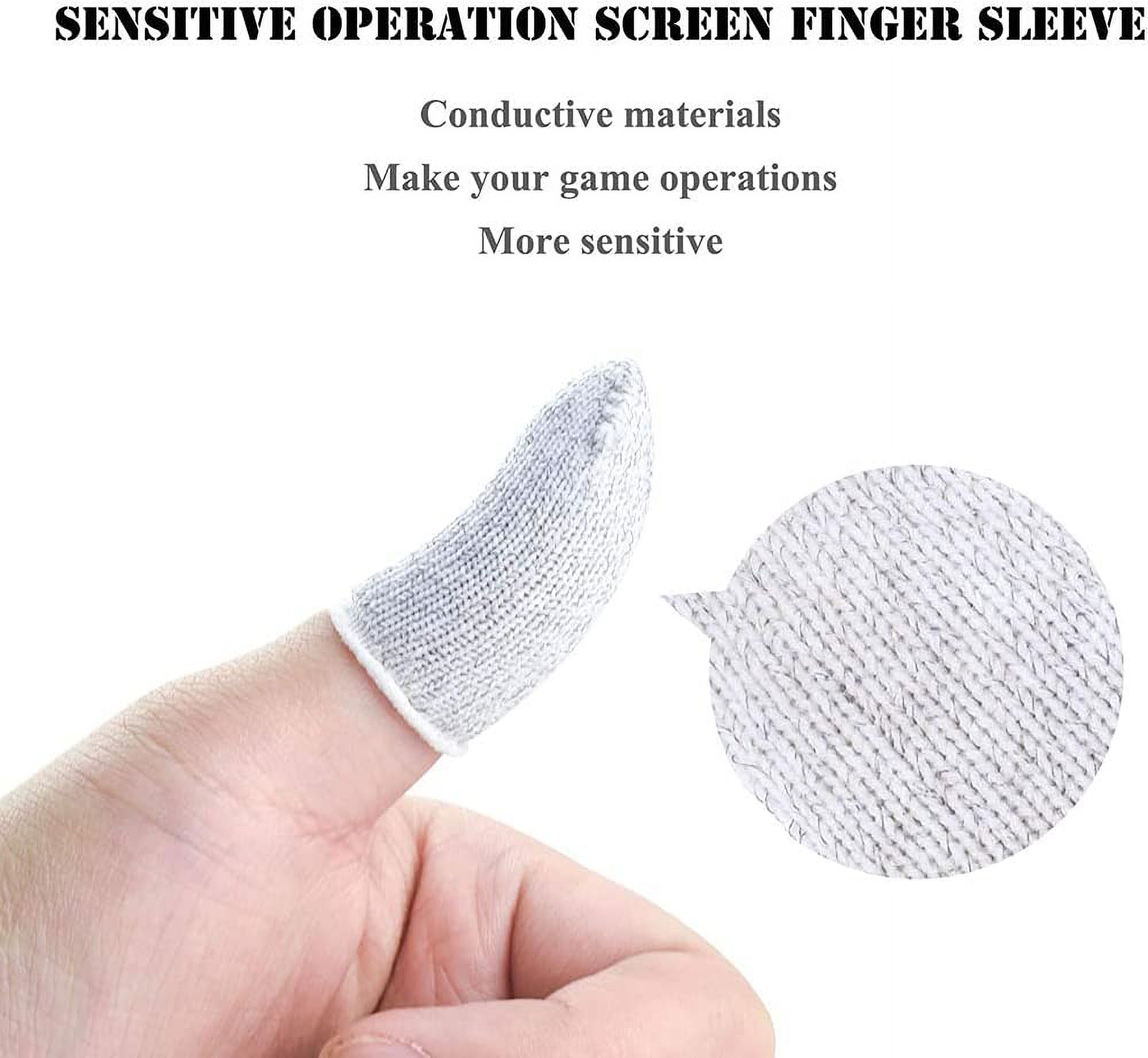 1 Pair Mobile Game Finger Sleeve,Touch Screen Thumb Sleeve Breathable Anti-Sweat-sensitive Target Keys for Android & iOS Mobile Game