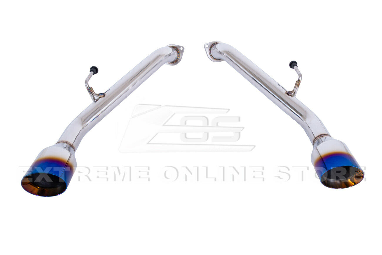Extreme Online Store Replacement for 2014-Present Infiniti Q50 Stainless Steel Polished Silver Muffler Axle Back 4