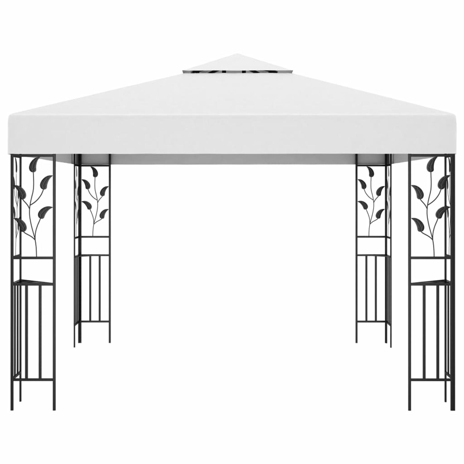 Dcenta Party Tent Outdoor Gazebo Canopy Sun Shade Shelter Steel Frame White for Patio, Wedding, BBQ, Camping, Festival Events 118.1 x 118.1 x 98.4 Inches (L x W x H)