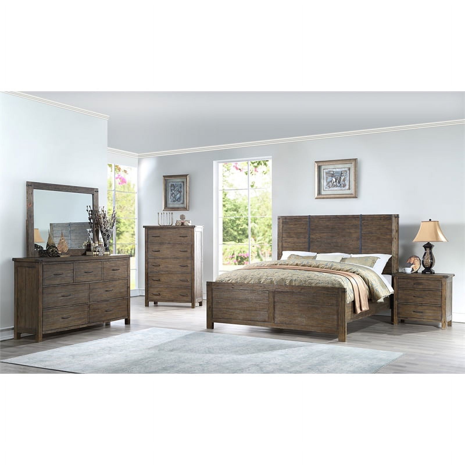 New Classic Galleon 5-Piece Wood Cal King Bedroom Set in Walnut