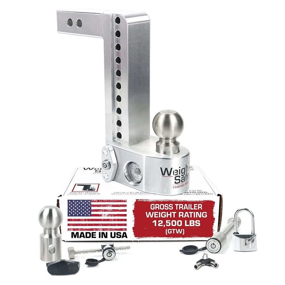 WEIGH SAFE 10in Drop Hitch/2in Shank 8K/12.5K GTWR Ball Mount with Keyed Alike 4 Lock Set (WS10-2-SET)