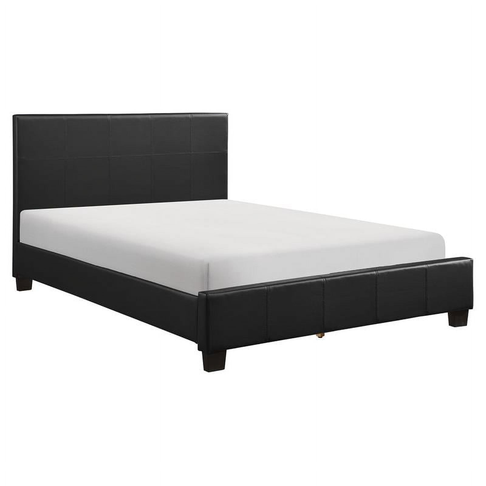 Lexicon Lorenzi Contemporary Wood and Faux Leather Full Bed in Black