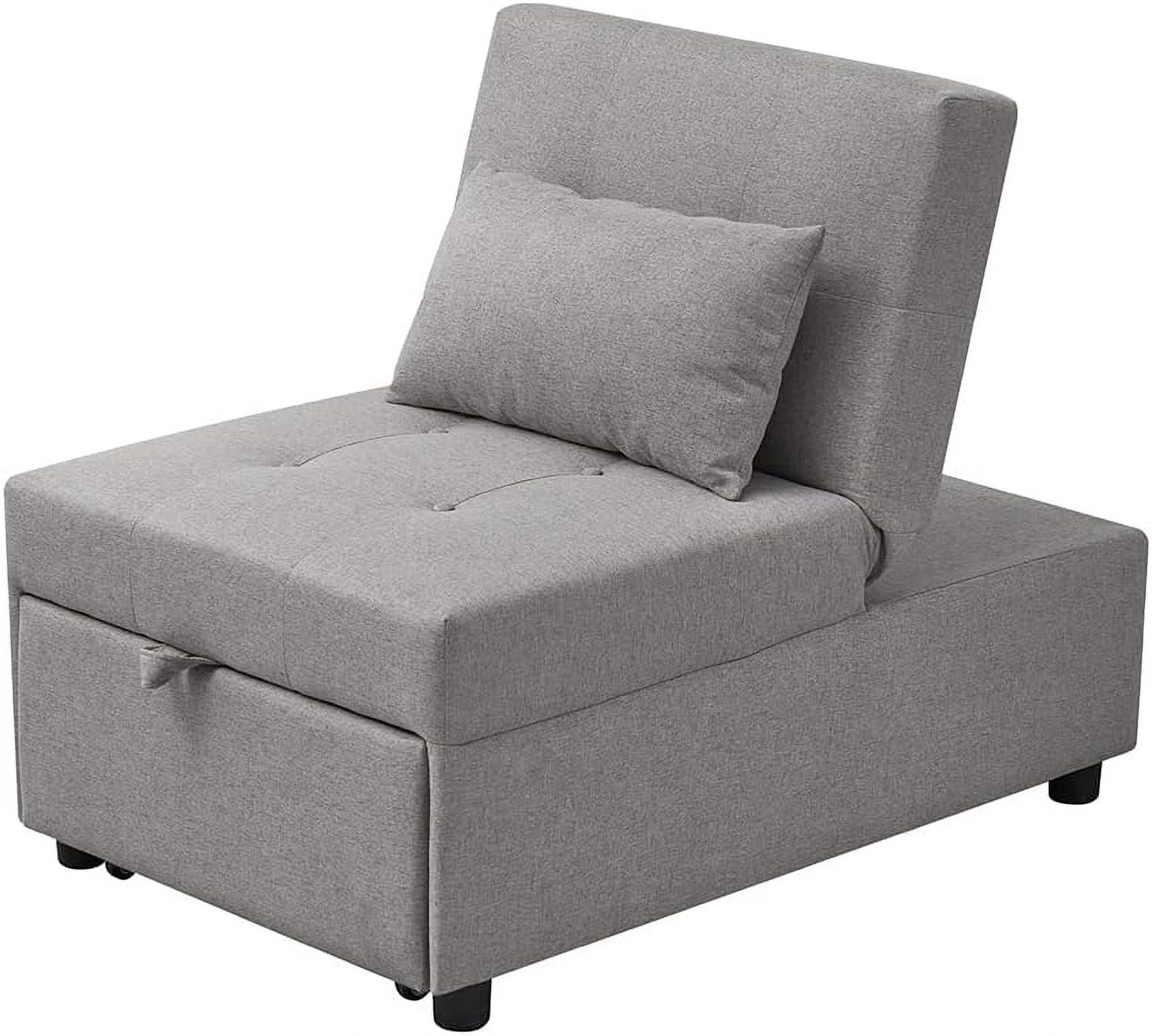 MultiFunction Ottoman, Sofa Bed Sleeper, Convertible Chair, Light Grey