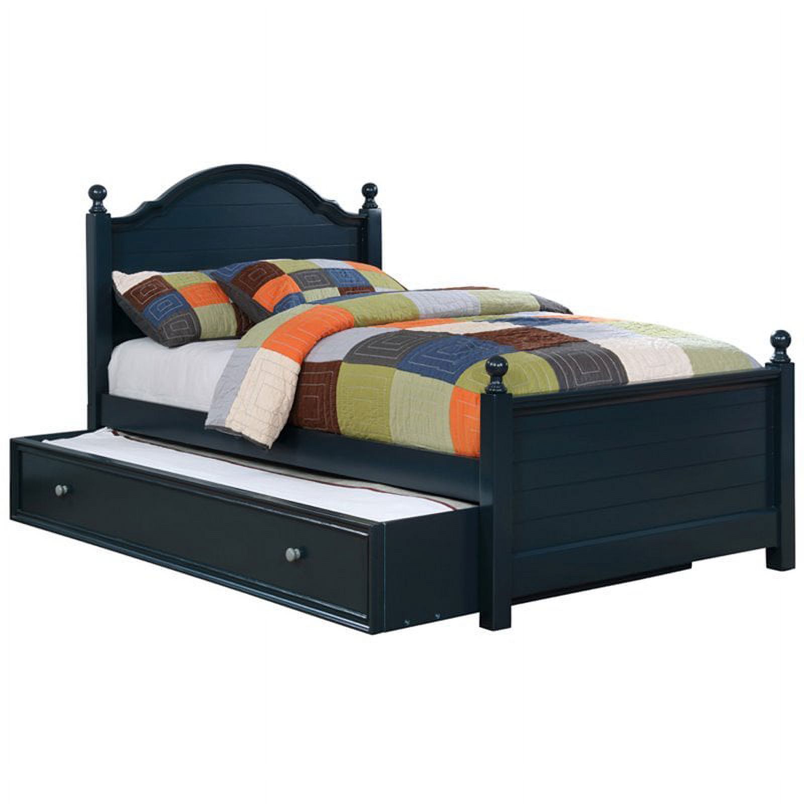Furniture of America Cedric Wood Panel Kids Twin Bed with Trundle in Blue