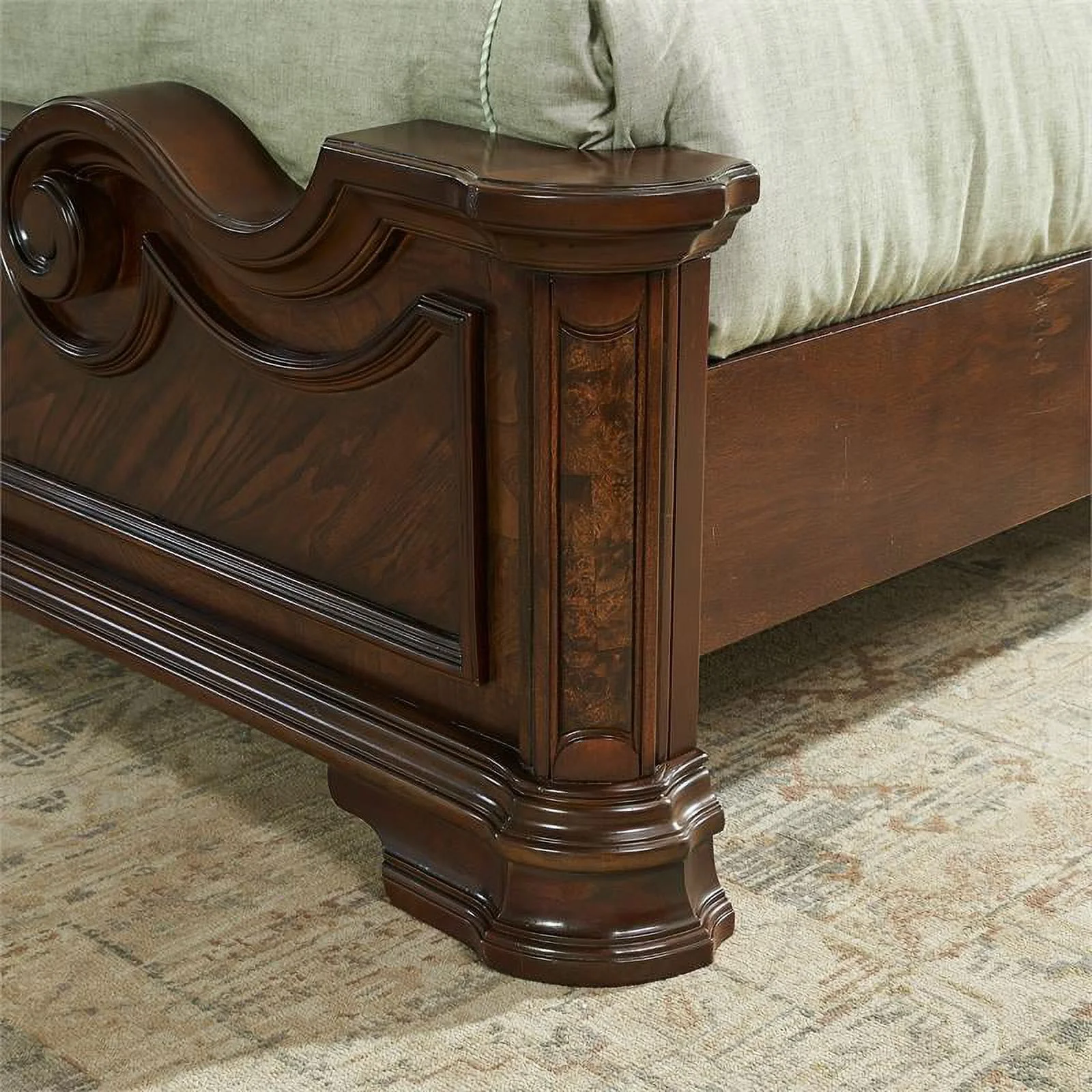 Royale Brown Cherry Queen Bed