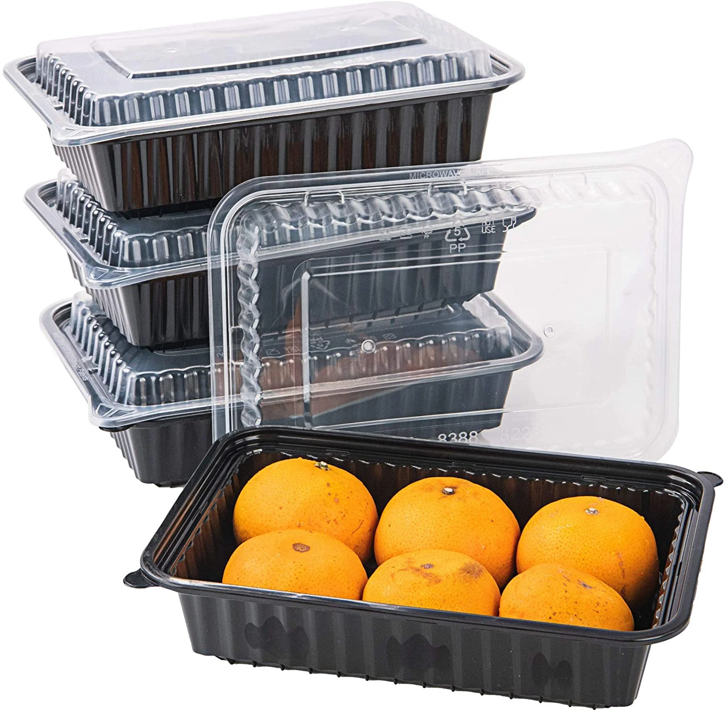 CTC 50 Pack 38oz Food Storage Organization Sets With Lids, Freezer Safe Meal Prep Container And Food Tray, Dishwasher Microwave Safe Plates, Heavy Duty Large Lunch Box, BPA Free Leak Proof Bento Box
