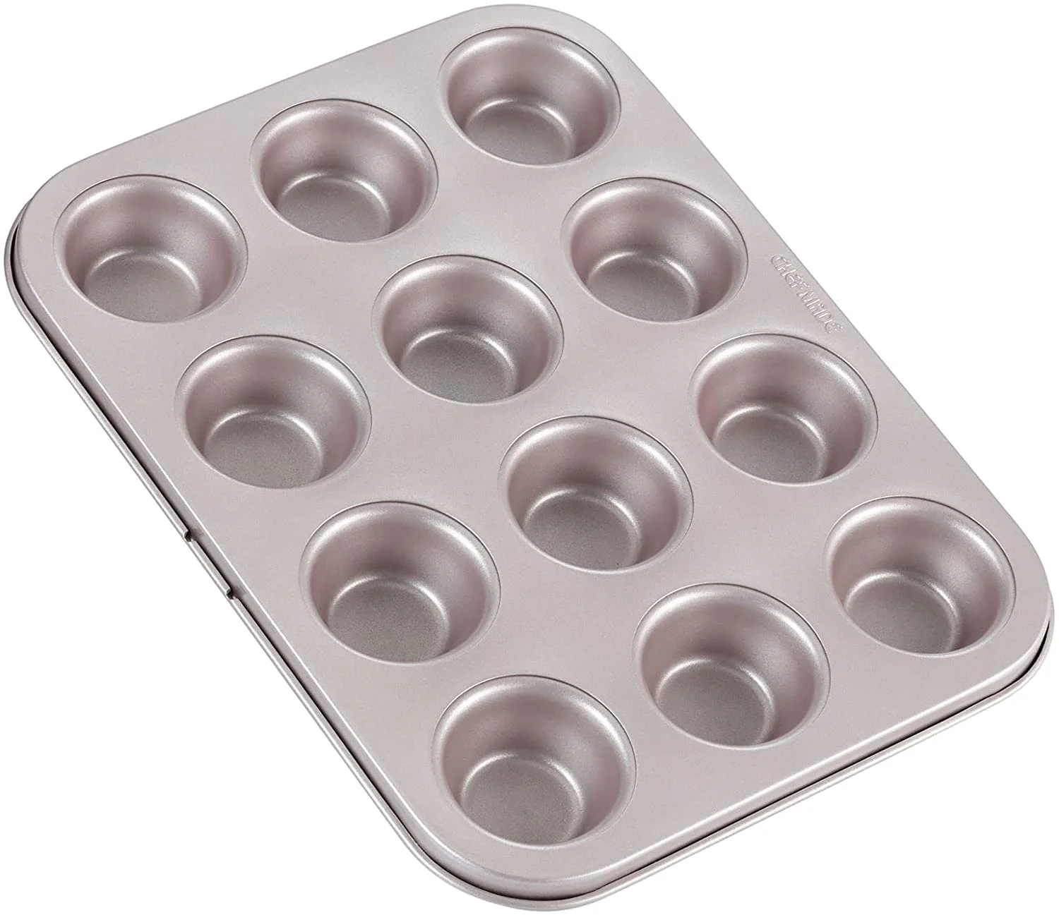 CHEFMADE Mini Muffin Pan, 12-Cavity Non-Stick Mini Cupcake Pan Bakeware for Oven Baking (Champagne Gold)