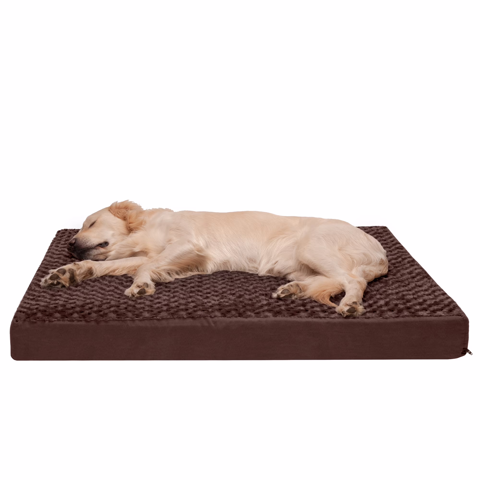 FurHaven Pet Products Ultra Plush Deluxe Full Support Orthopedic Deluxe Mattress Pet Bed for Dogs & Cats - Chocolate, Jumbo