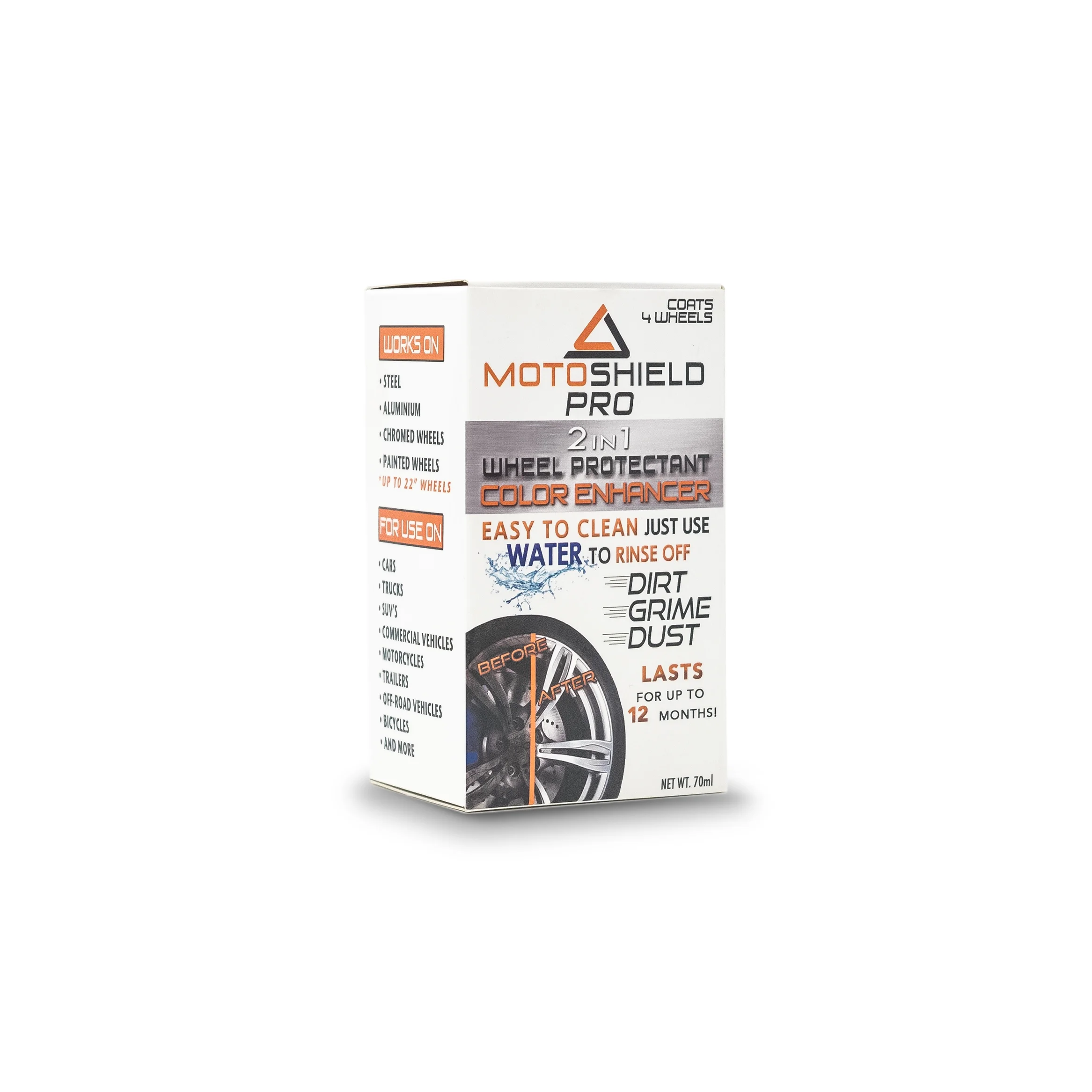 MotoShield Pro 9H Nano Ceramic Wheel Protectant [Keep Dirt Off and Enhance Color + Shine] Safe For All Wheel Finishes - 20ml