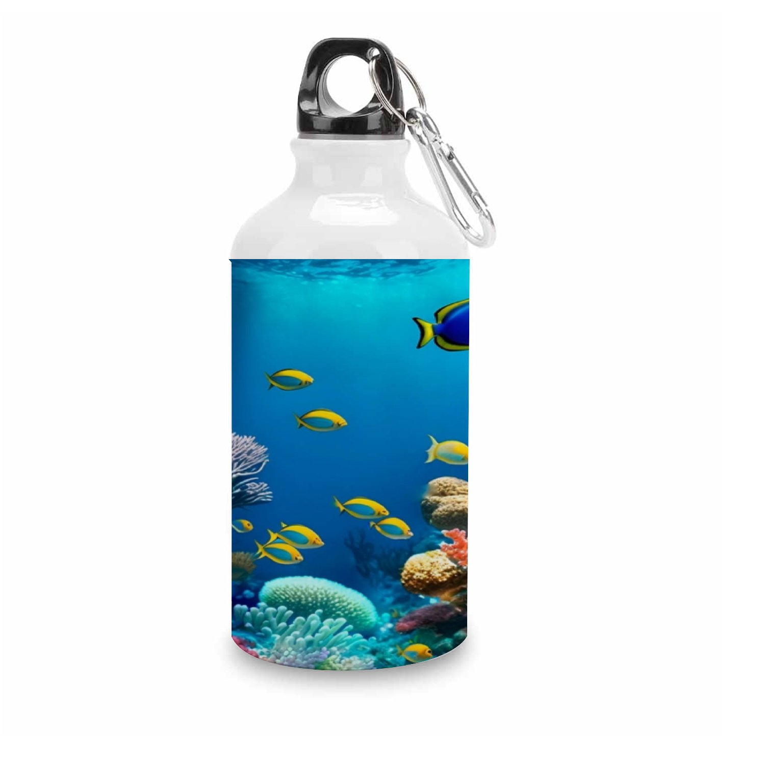 SKYSONIC 400ml Sport Aluminum Water Bottle,Tropical Sea,Sport Multipack Leak Proof Easy Carry Travel Bottle with Twist Cap for Gym Hiking Camping Running Bike Outdoor