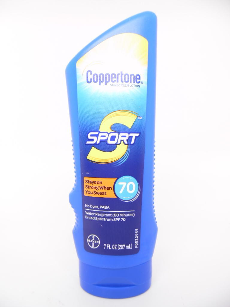Coppertone Sunscreen Lotion Sport SPF 70 Broad Spectrum, No Dyes, 7 fl. oz.