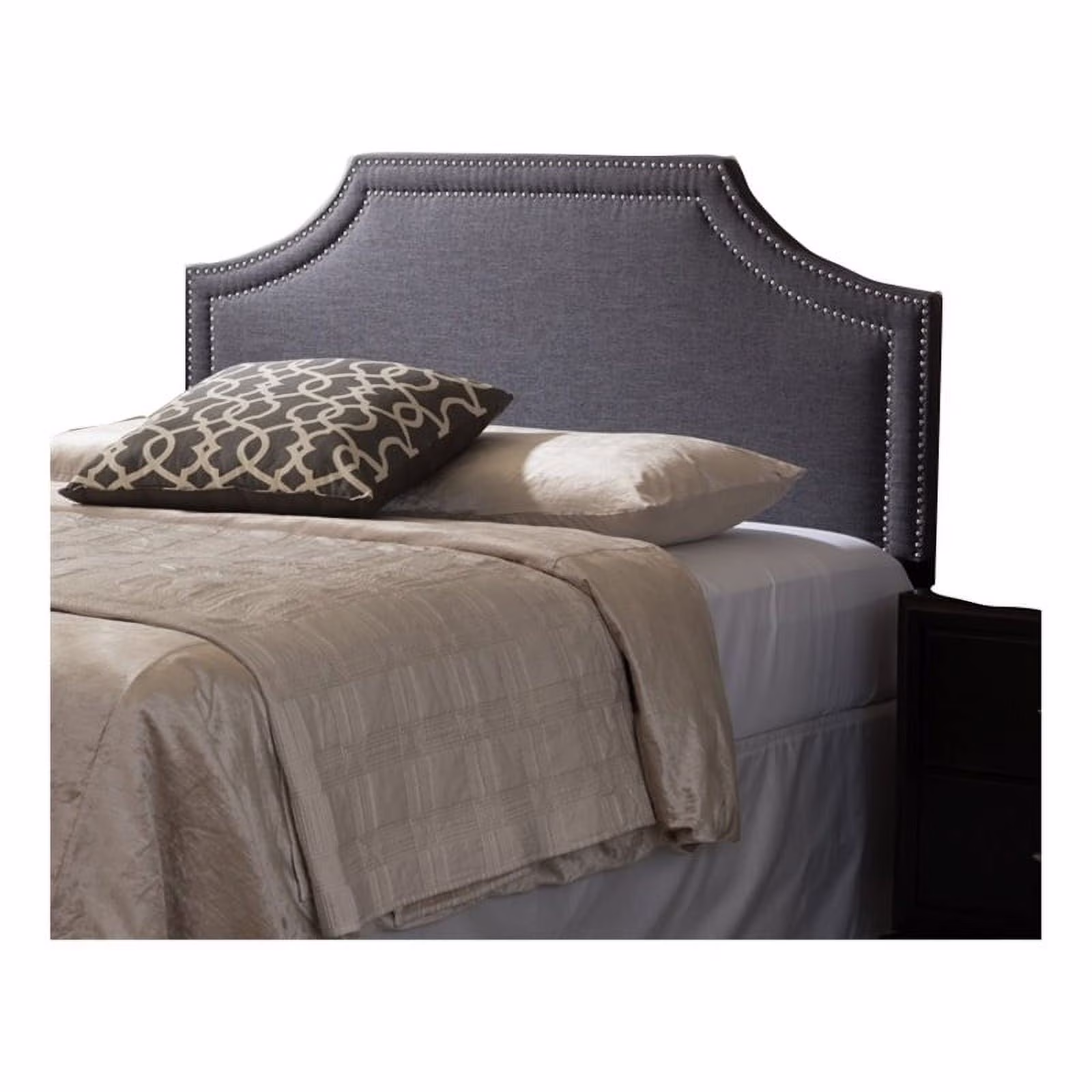 Bowery Hill Contemporary Fabric Upholstered King Headboard in Gray