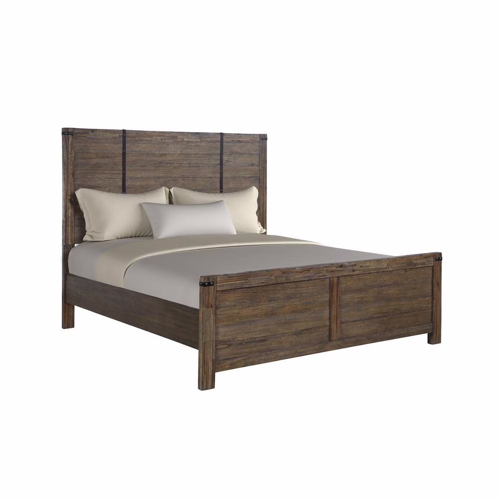 New Classic Furniture Galleon Traditional Wood Queen Bed in Walnut