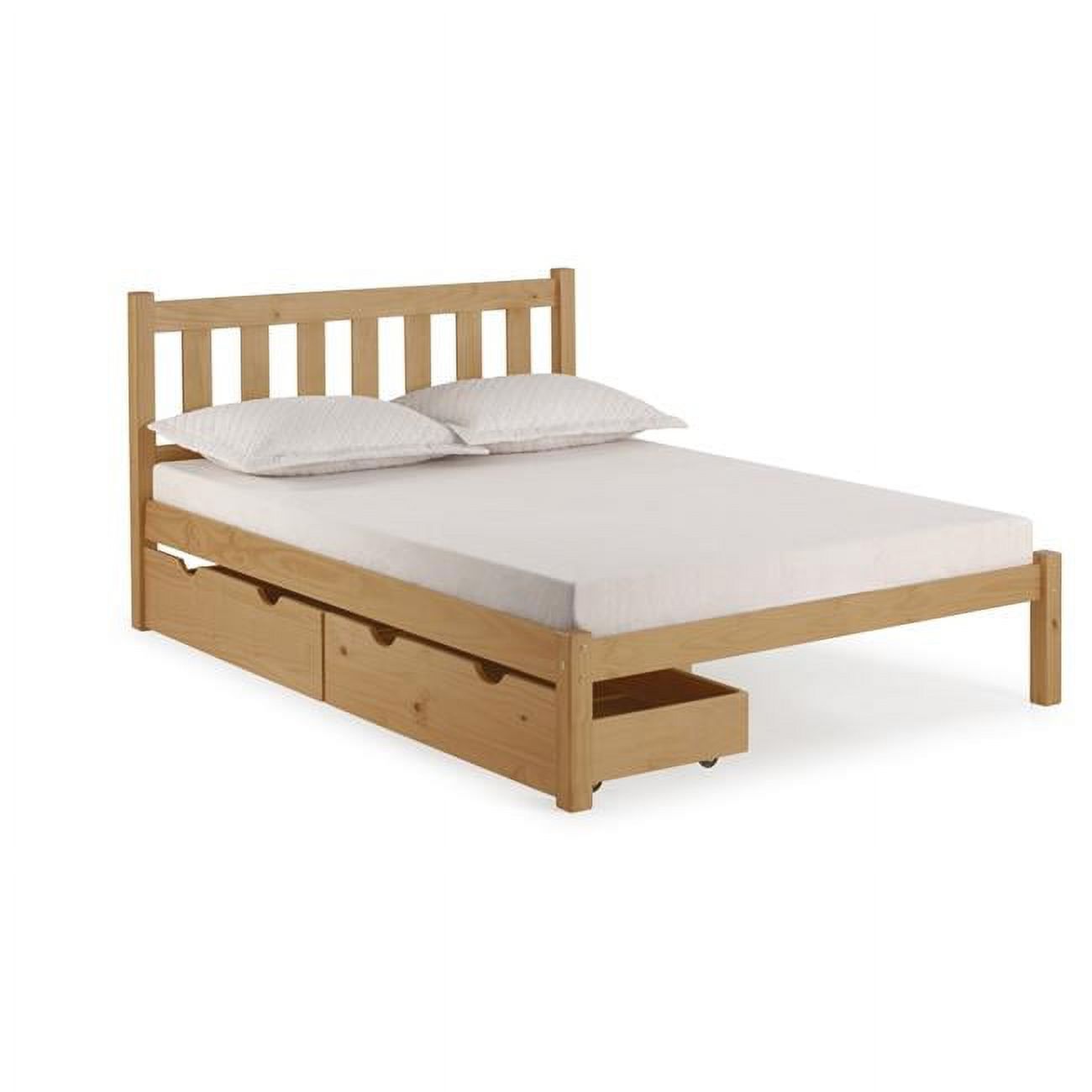 Poppy Full Size Wood Platform Bed with Storage Drawers, Cinnamon