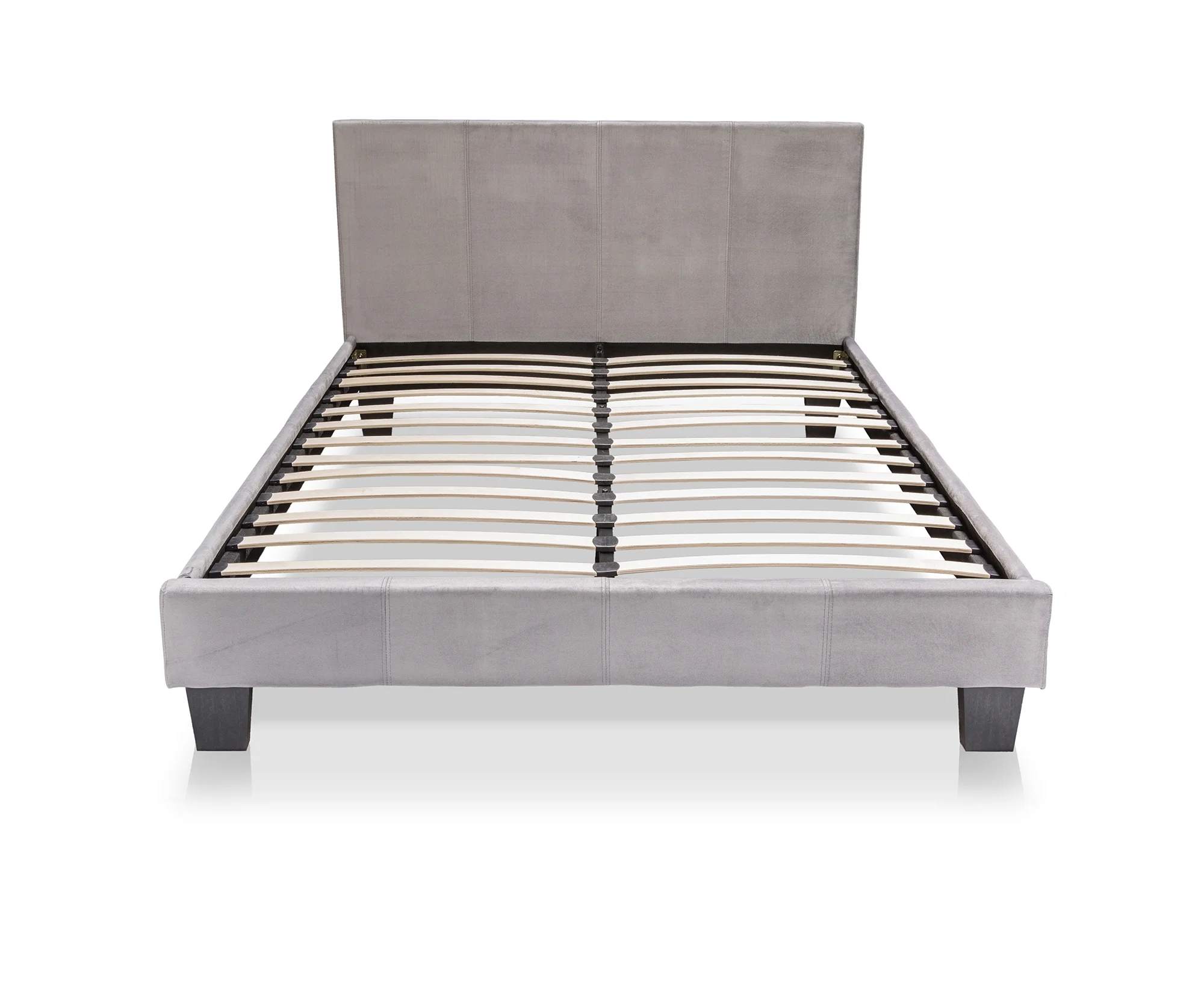 Furniture of America Full Size Platform Leatherette Bed 6-Inch Mattress, Gray (Assembly Required)