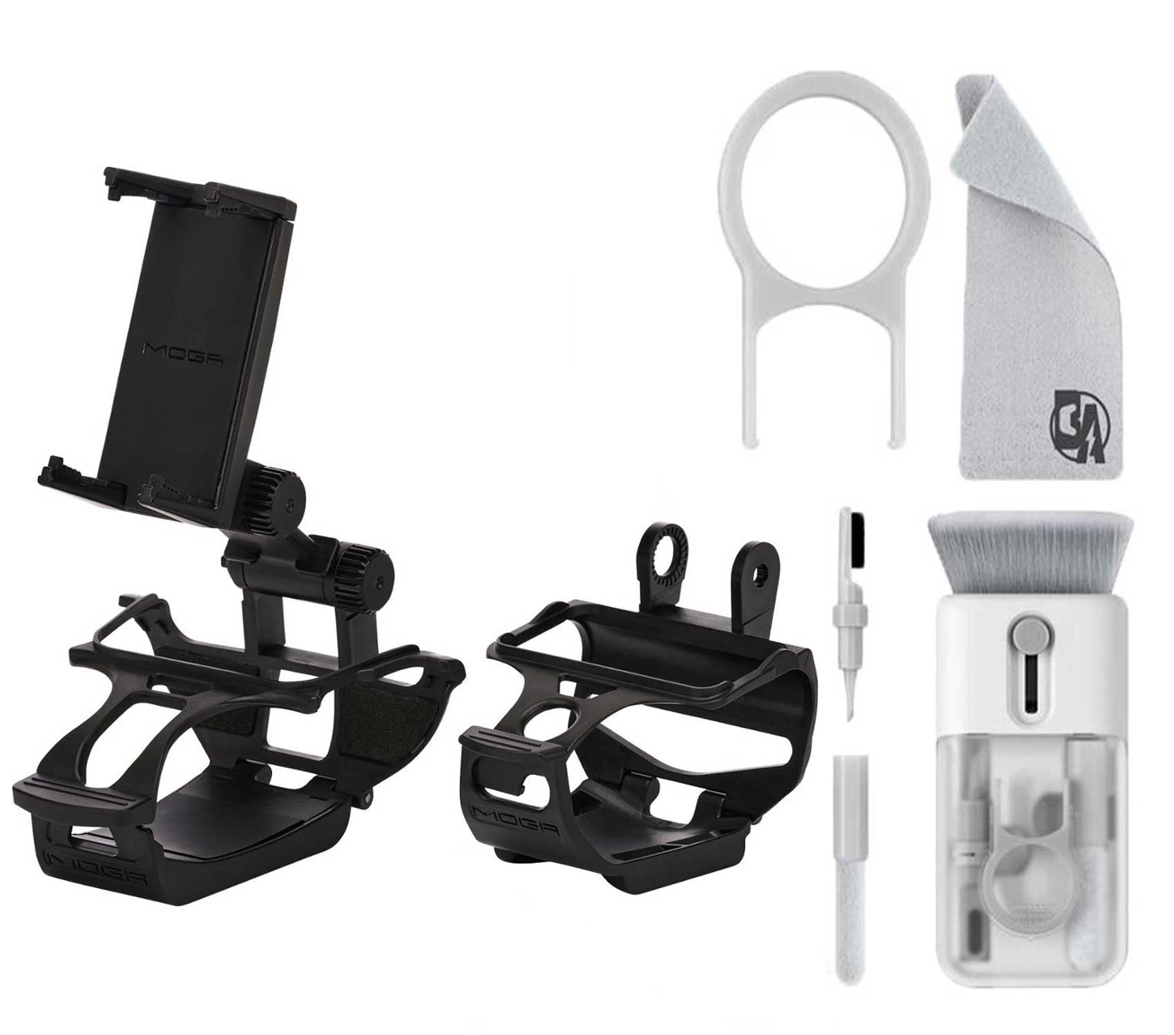 PowerA - MOGA Mobile Gaming Clip - Black With Cleaning Electric kit Bolt Axtion Bundle Used