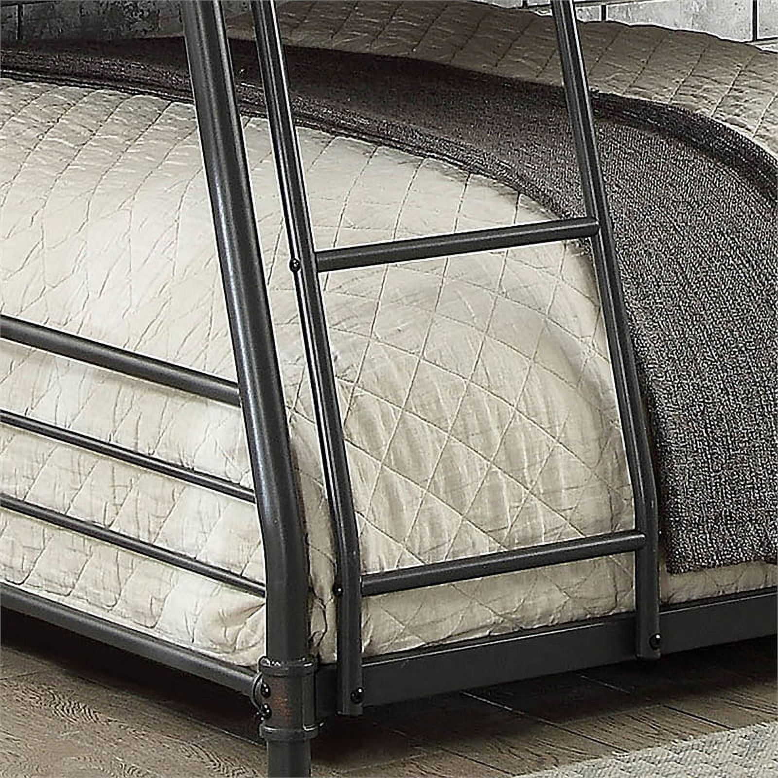 Pemberly Row Modern Metal Twin/Full/Queen Triple Bunk Bed in Black