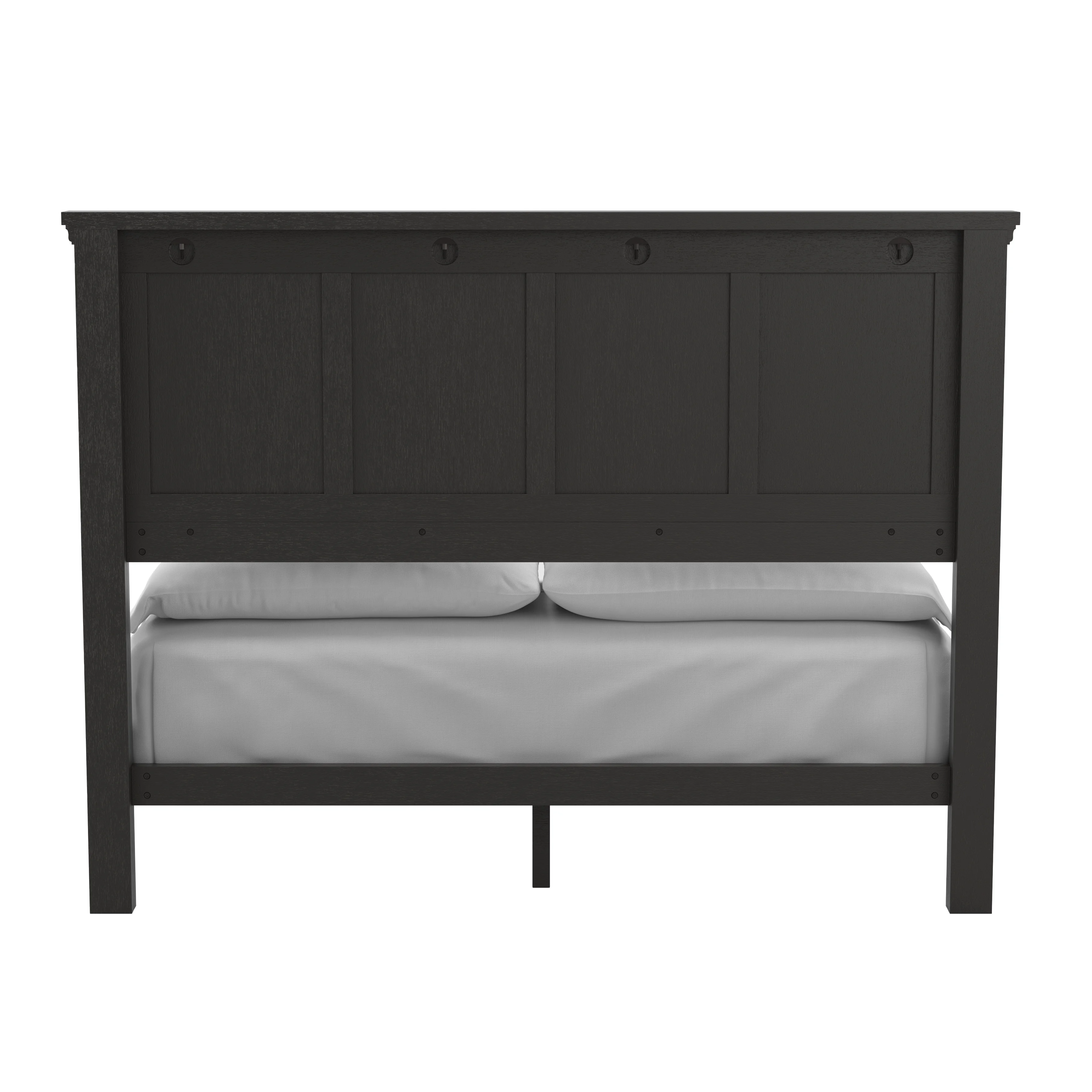 OSP Home Furnishings Farmhouse Basics Queen Bed Set 3/CTN in Rustic Black Finish