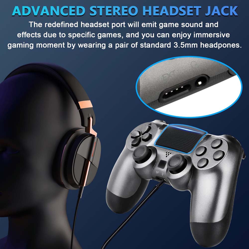 LLYYAH Wireless Gaming Controller with Interchangeable Thumbsticks Compatible with PS4/Slim/Pro