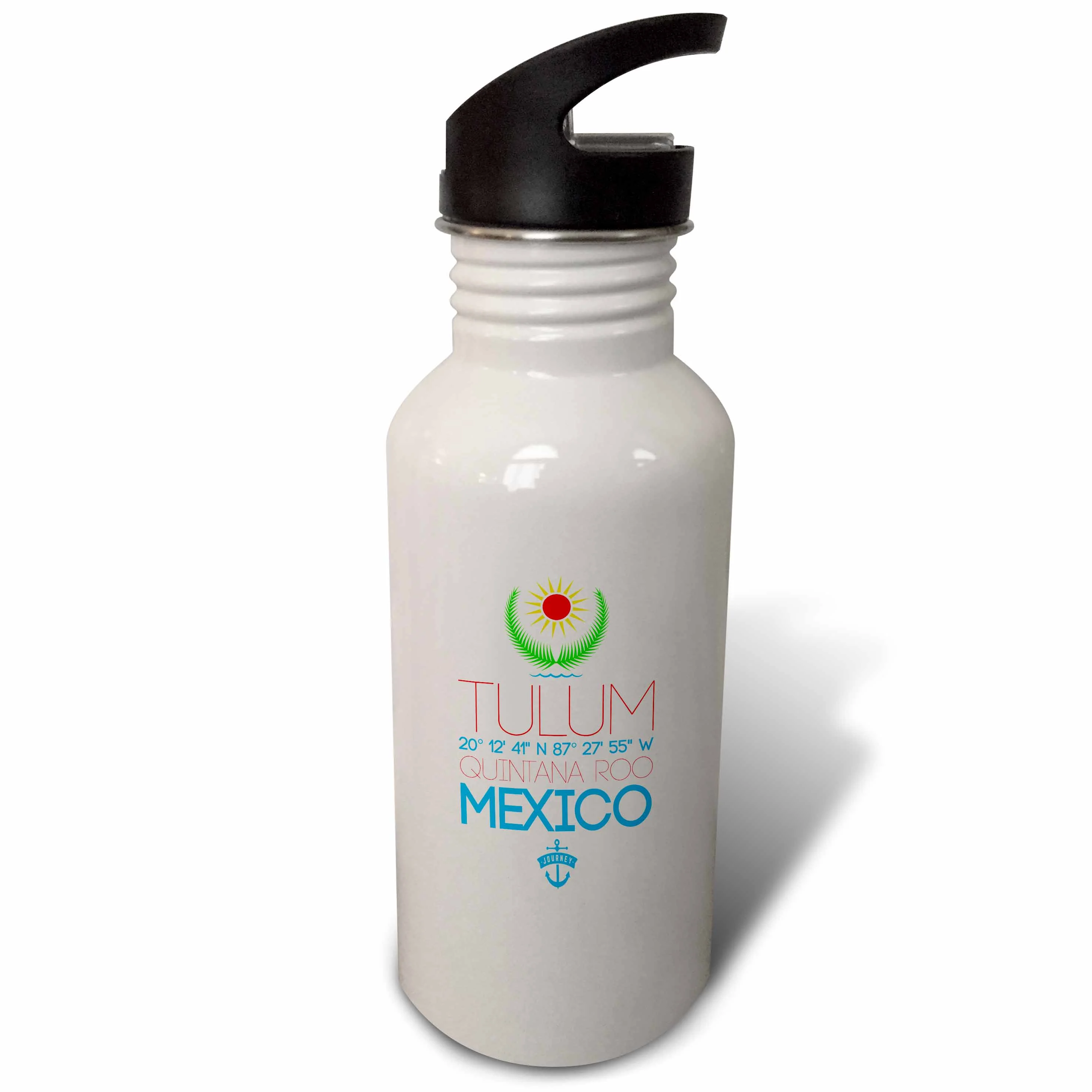 Tulum, Quintana Roo, Mexico, beautiful summer travel gift 21 oz Sports Water Bottle wb-321293-1