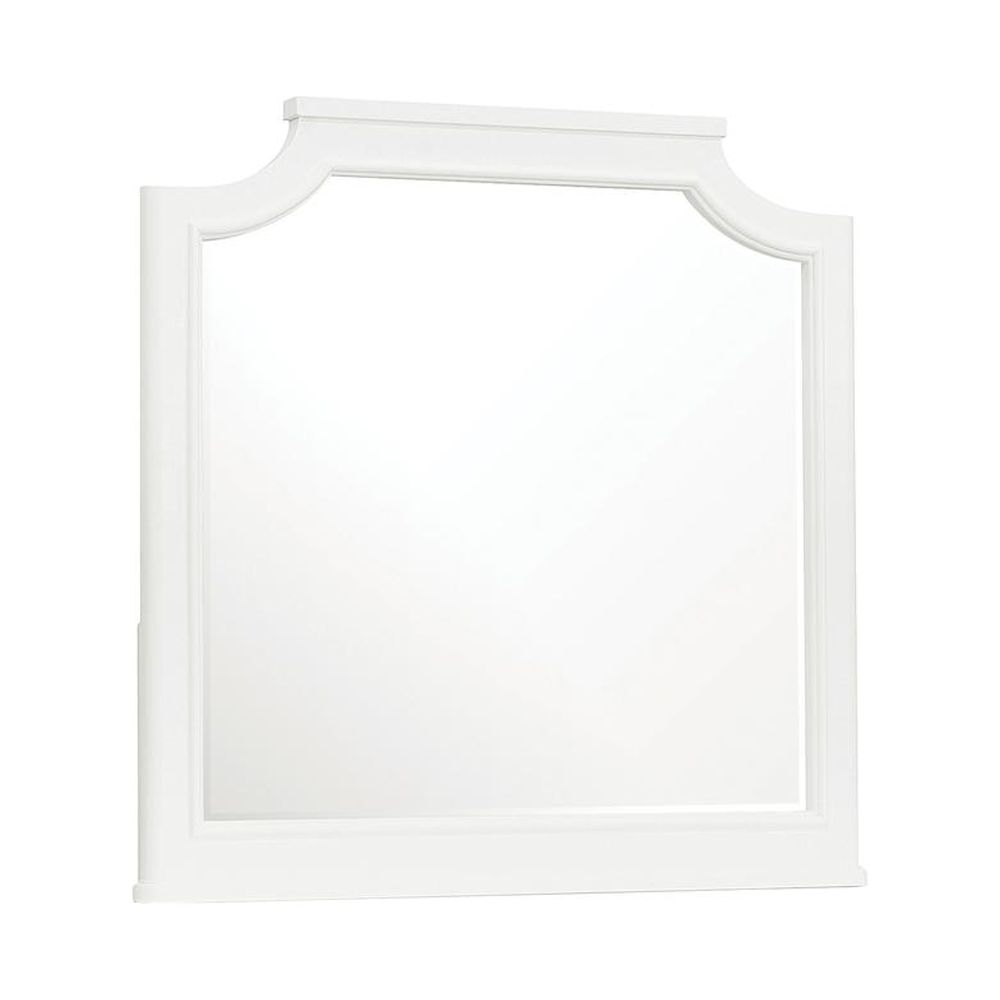 SLF Savannah Beveled Dresser Mirror - White Finish