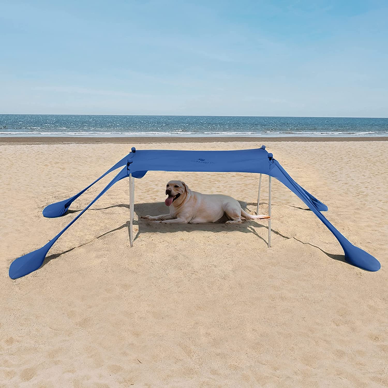 SUN NINJA Baby Pop-up Beach Tent, UPF50+ Beach Shade Canopy,Sun Shelter with Carry Bag, Ground Pegs and Stability Poles, Outdoor Shade for Camping, Fishing, Backyard Fun or Picnics (Navy)