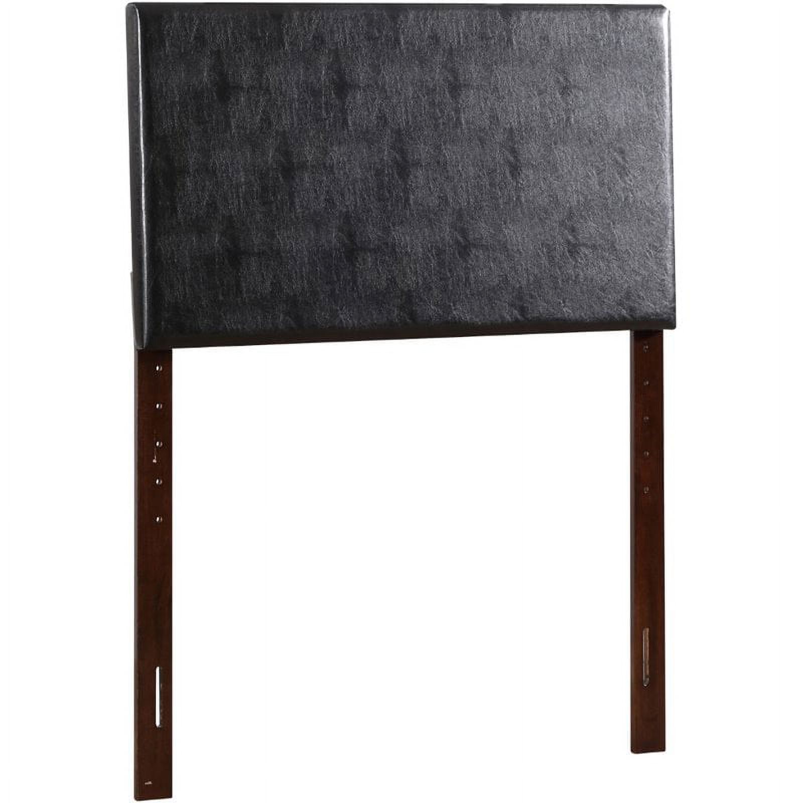 Bowery Hill Modern Faux Leather Upholstered Twin Headboard in Black