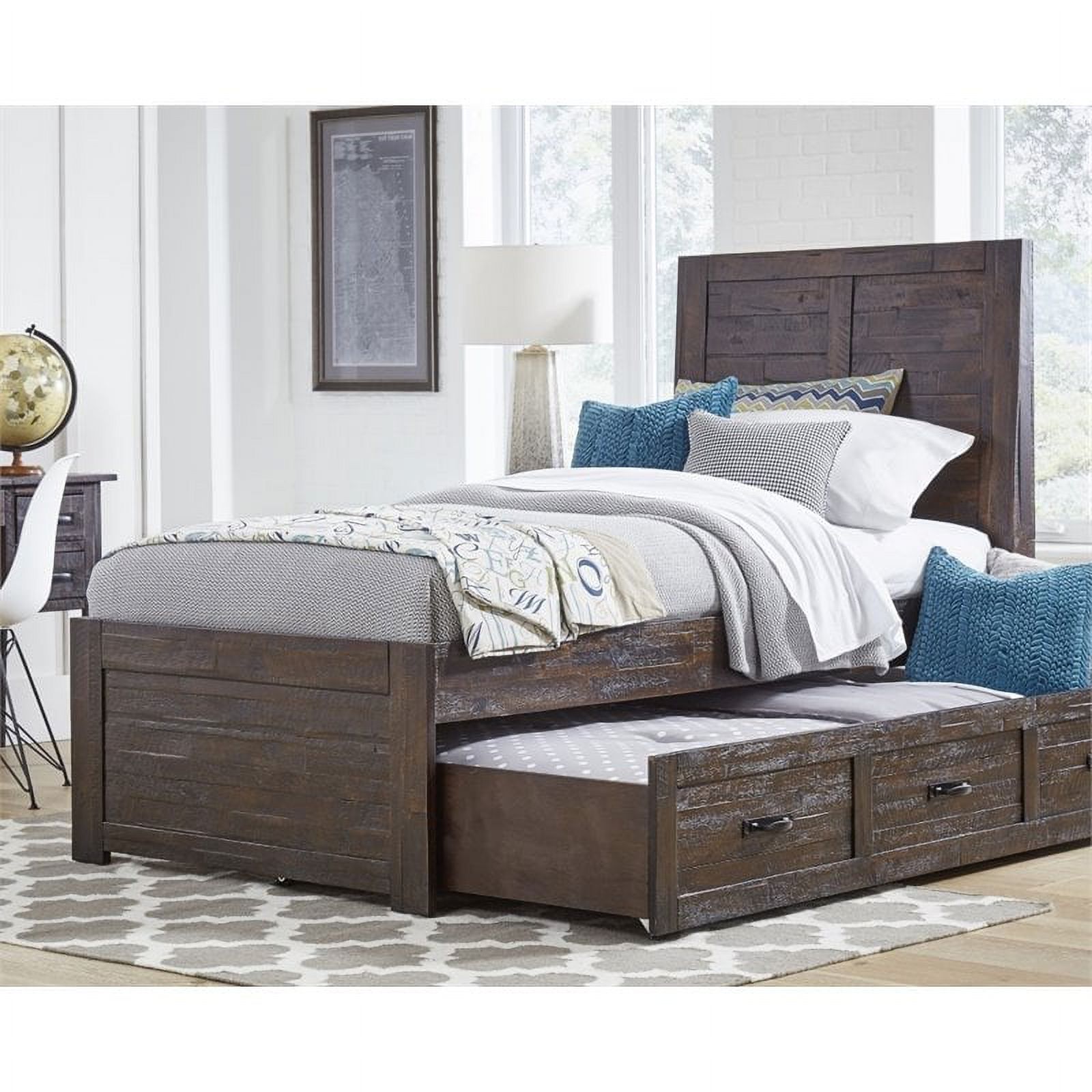 Jofran Jackson Lodge Rustic Distressed Acacia Twin Panel Bed