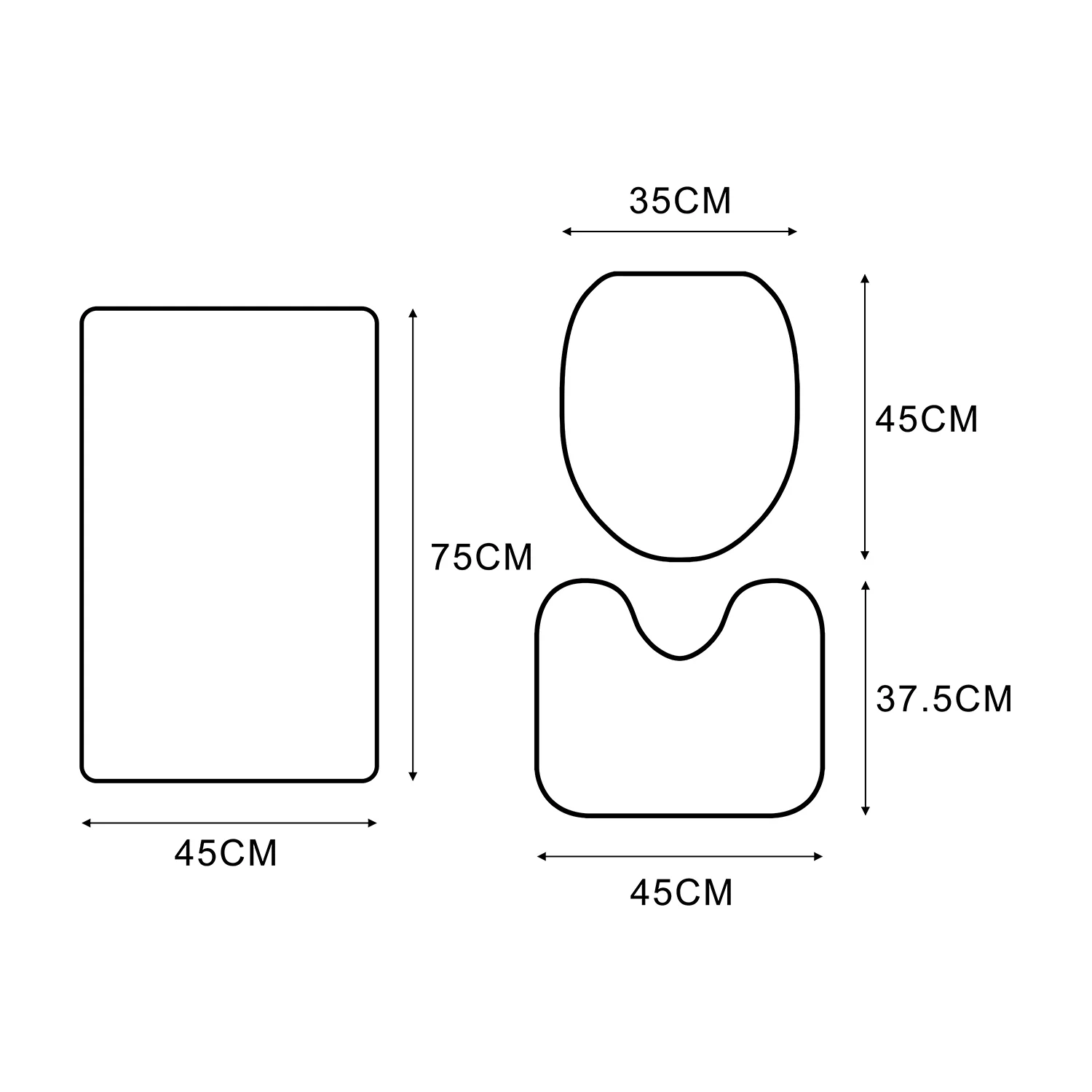 PUDMAD Dolphin Sun 3 Piece Bathroom Rugs Set Bath Rug Contour Mat and Toilet Lid Cover