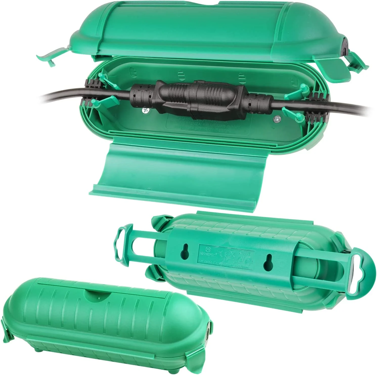 3 Pack - Outdoor Extension Cord Safety Cover with Waterproof Seal, Weatherproof Electrical Connection Box for Protect Socket, Outdoor Outlet, Halloween and Christmas Decoration Light, Green