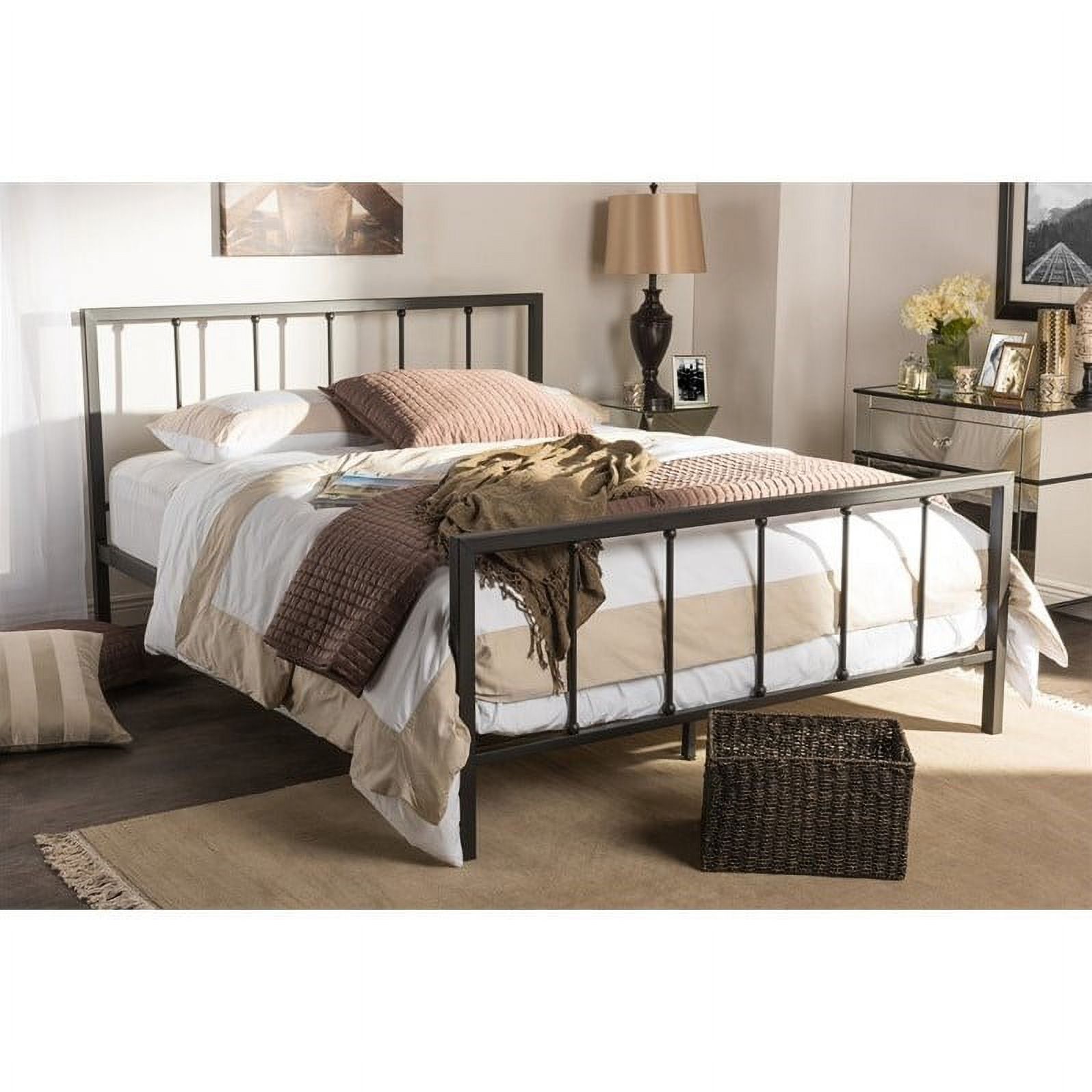 Amy Metal Queen Spindle Bed in Dark Bronze