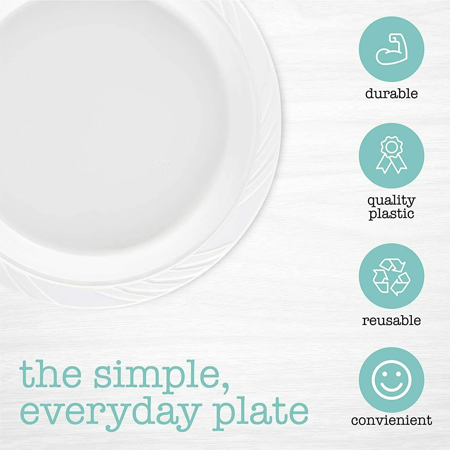 [BULK] 9 inch Round Plastic Plates Microwaveable, Disposable, White, Dinnerware (500)