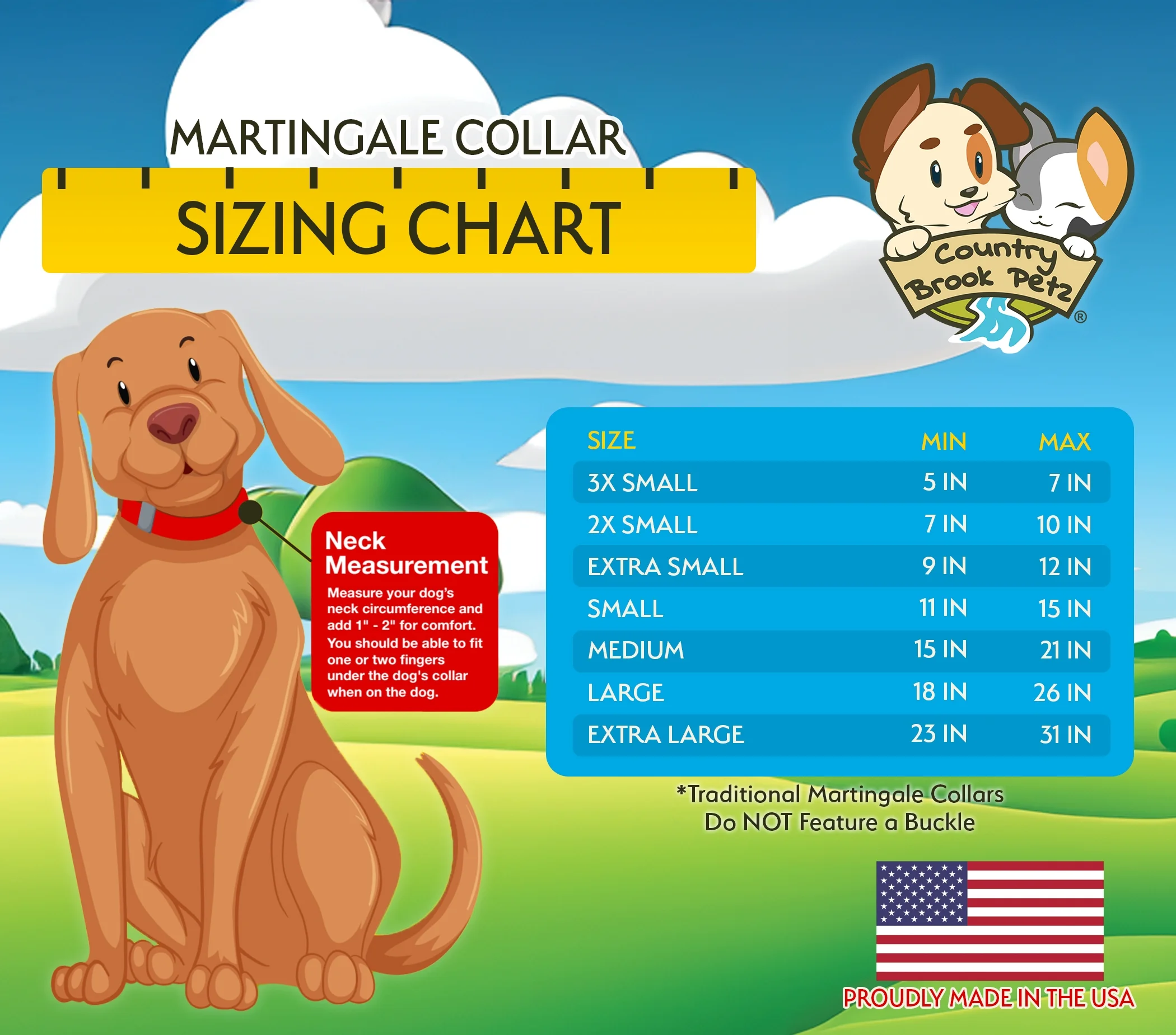 Country Brook Design® Sunflowers Martingale Dog Collar and Leash, Extra Large