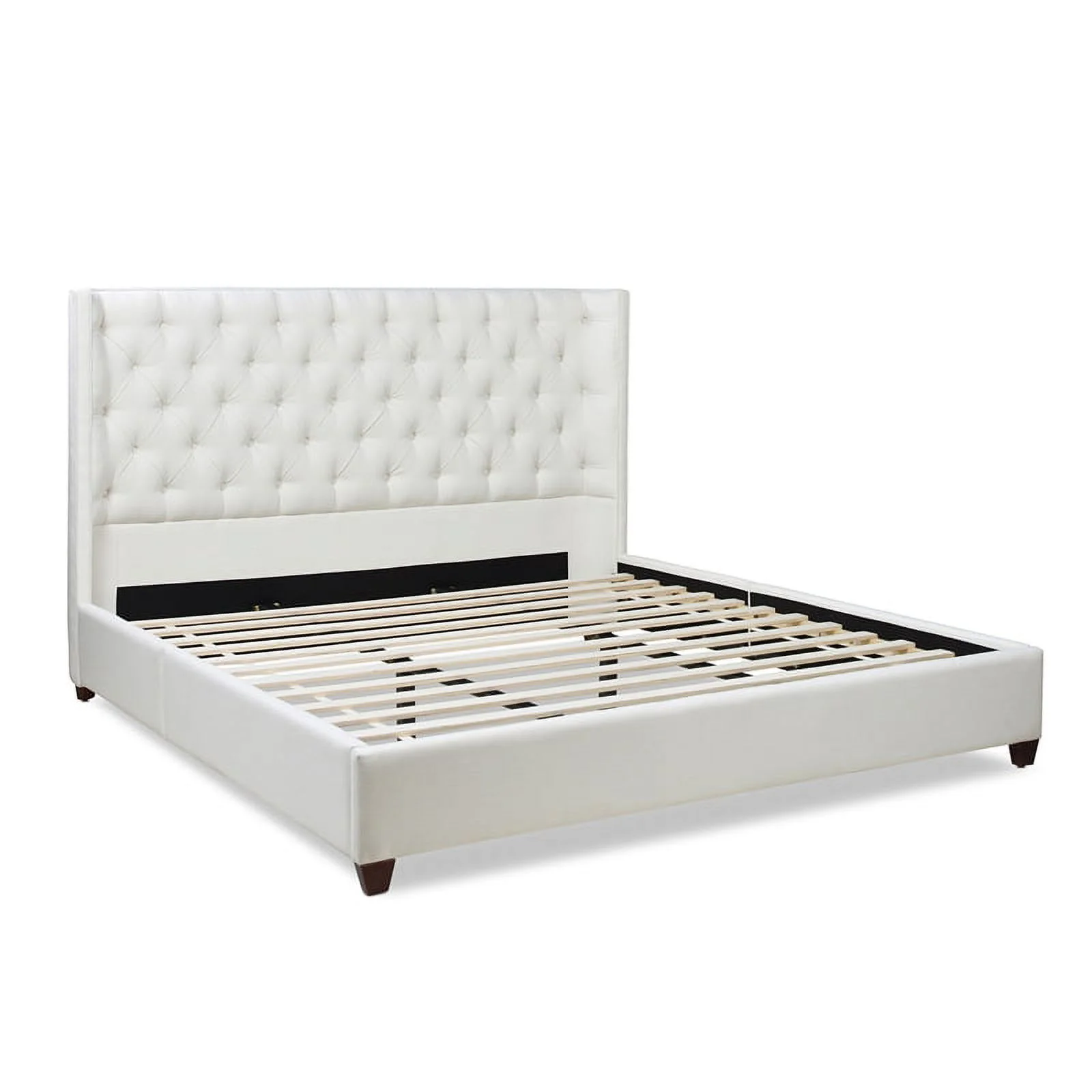 Manhattan Shelter King Platform Bed Frame Antique White