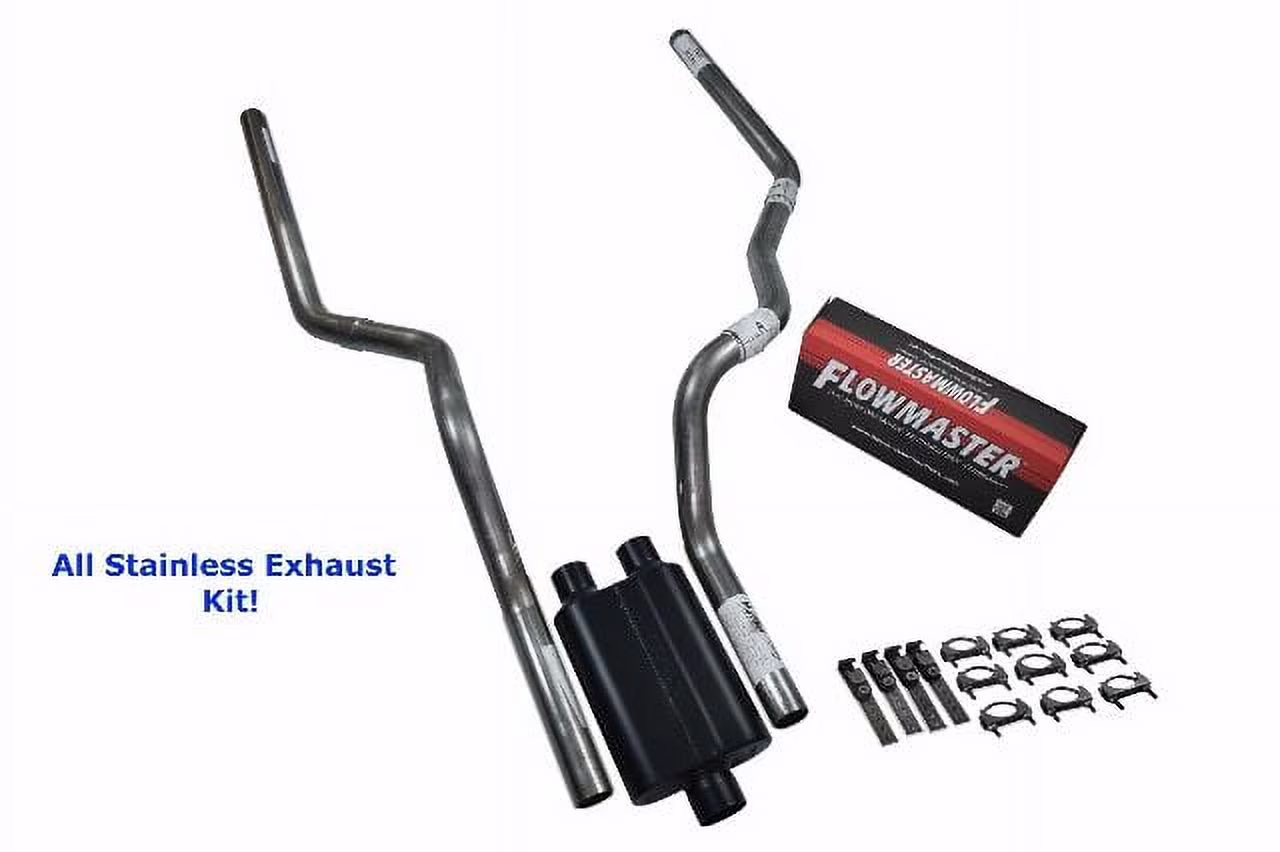 All-Stainless Dual Exhaust Kit Ford F150 15-18 Flowmaster 40 Rear Exit Mandrel B