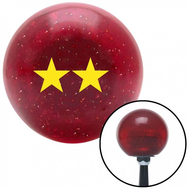 American Shifter  Yellow Major General Red Metal Flake Shift Knob with M16 x 1.5 Insert Shifter Auto Brody