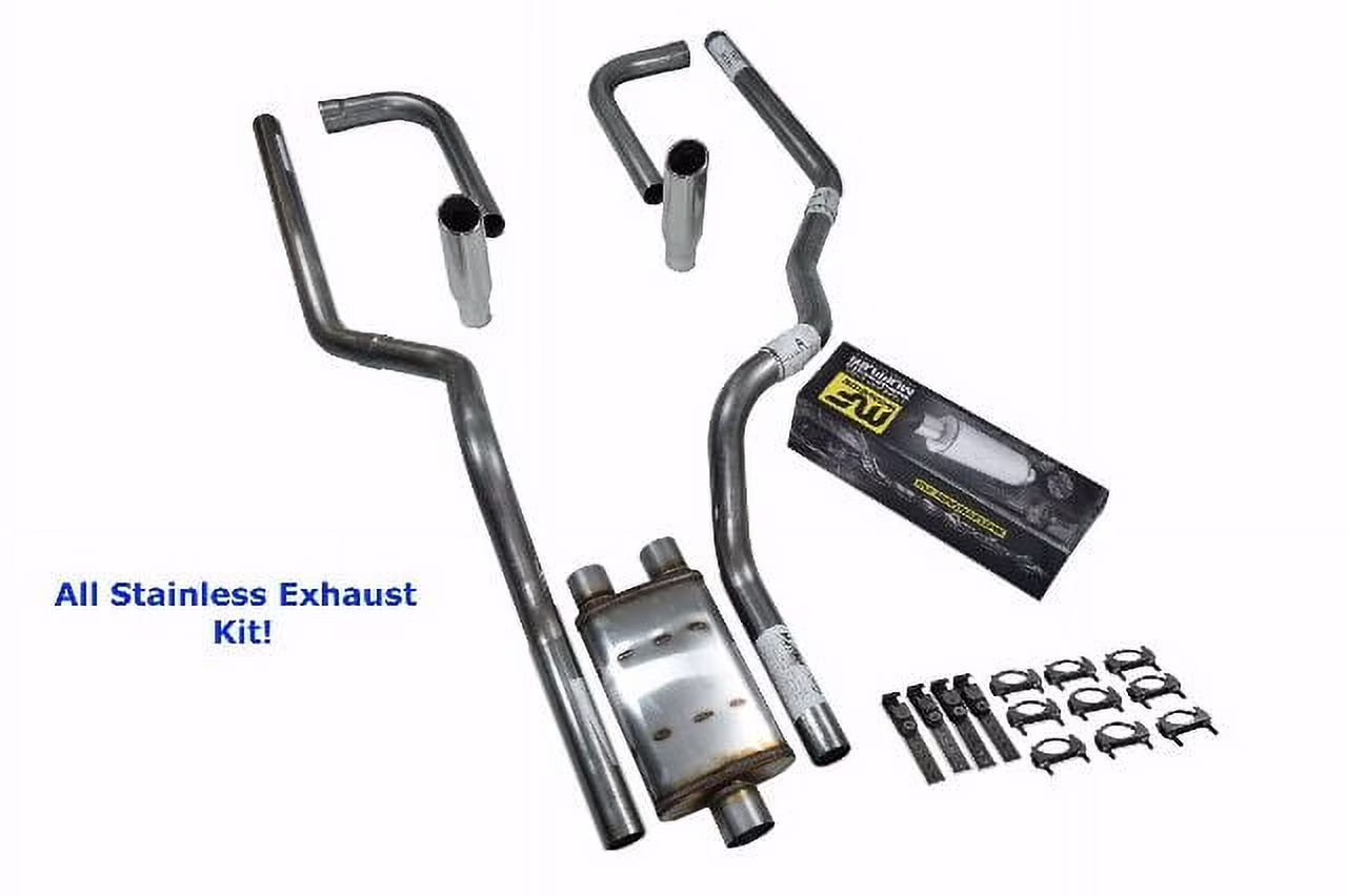 All-Stainless Dual Exhaust Kit Chevy GMC 1500 96-99 MagnaFlow XL Side Rolled Tip