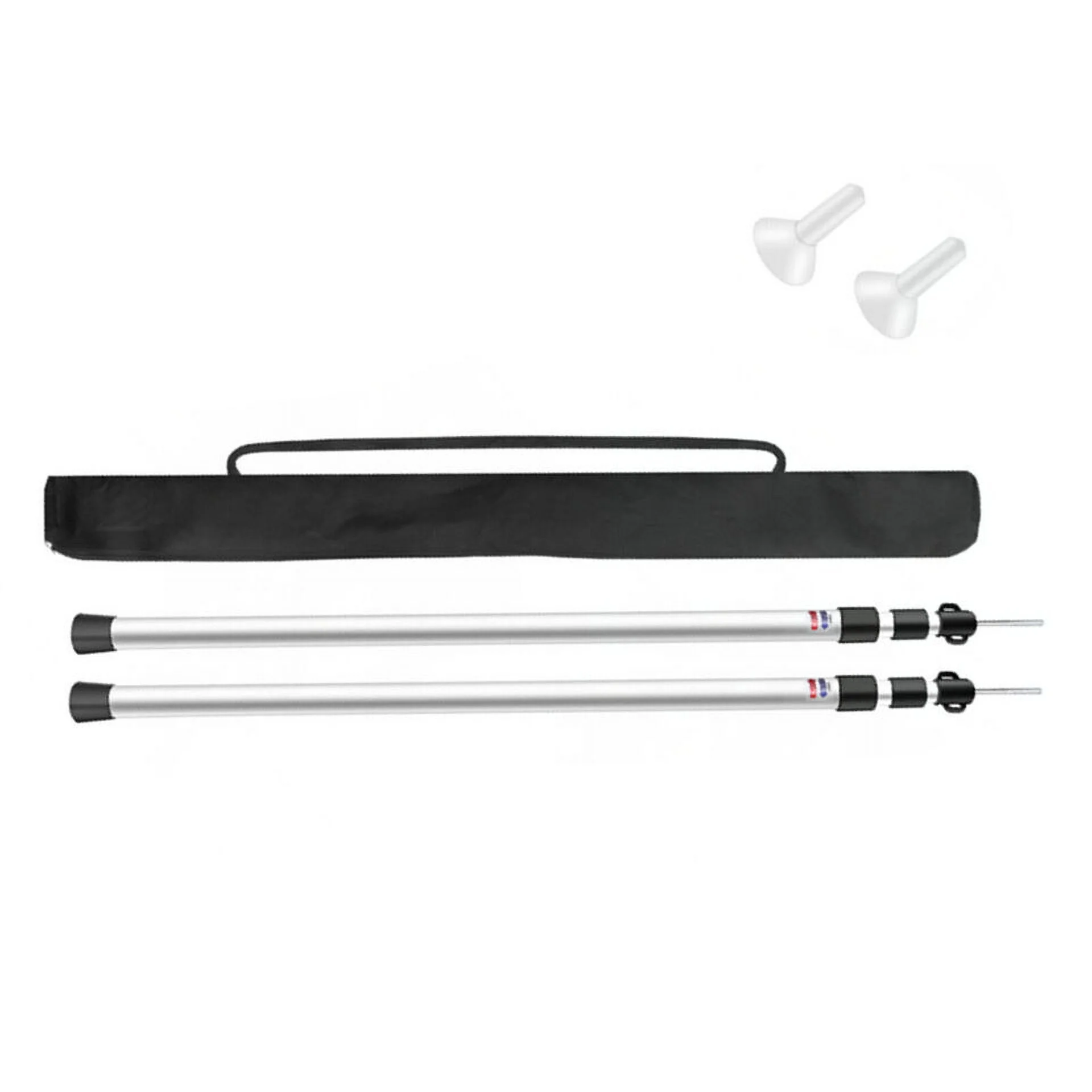 Universal Adjustable Telescopic Aluminum Tarp Pole Camping Tent Poles Silver 2pc