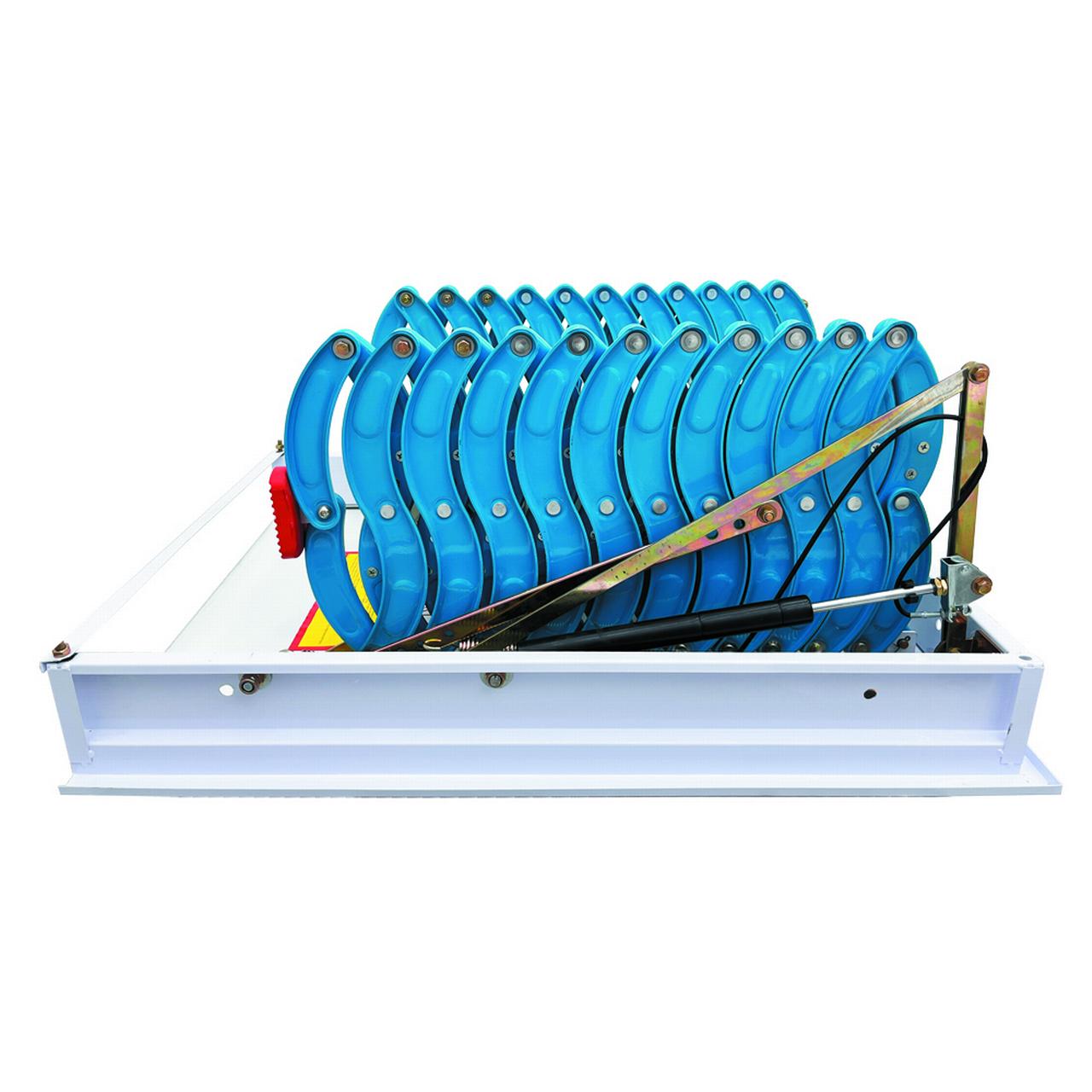 PreAsion Blue Side-mounted Loft Wall Ladder Stairs Al-mg Alloy Pulldown Wall Folding Stairs Attic Access Extension Ladder 11 Pedals