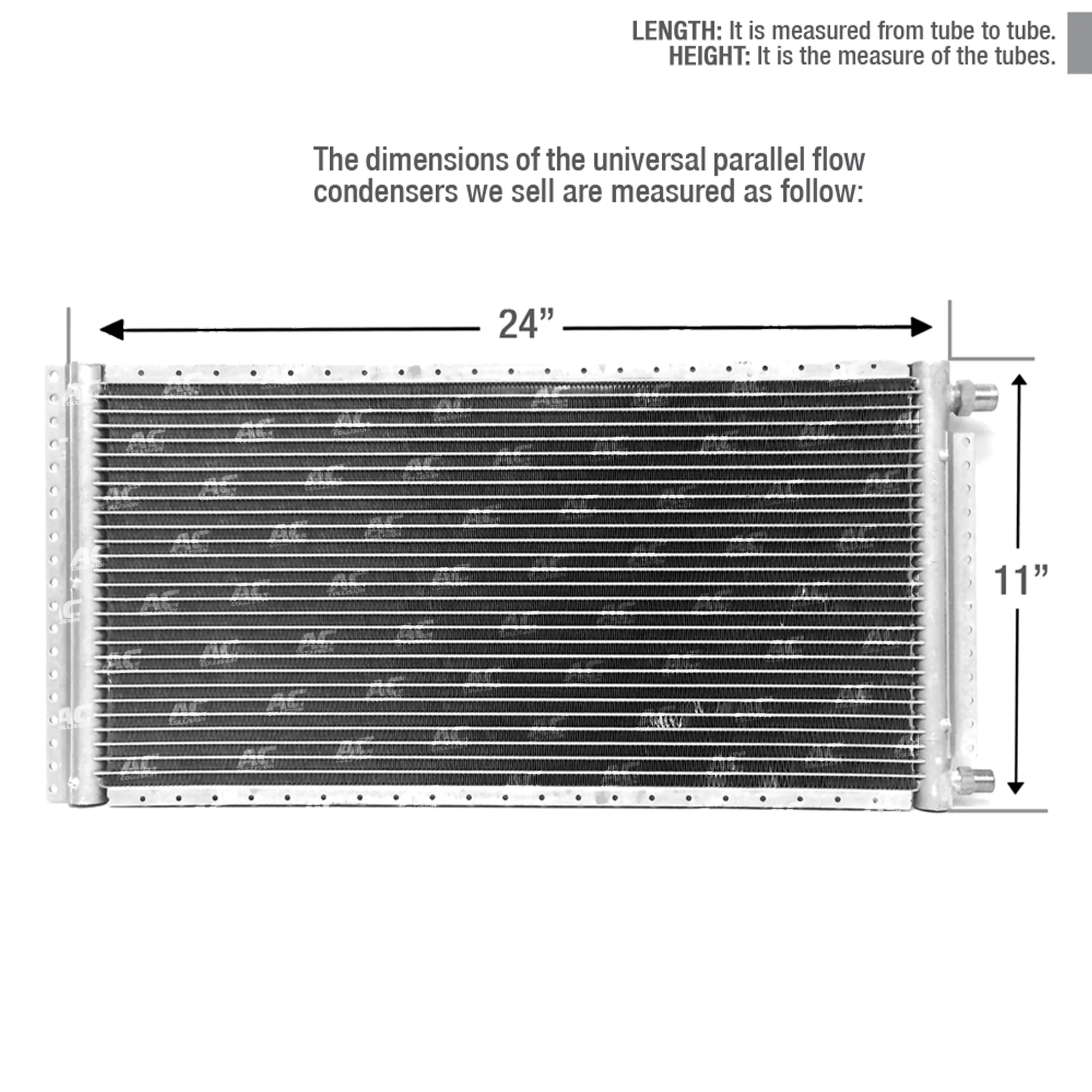 New ClimaParts CNFP1124 Car A/C Condenser Parallel Flow 11 x 24 O-Ring #6 & #8 Ports