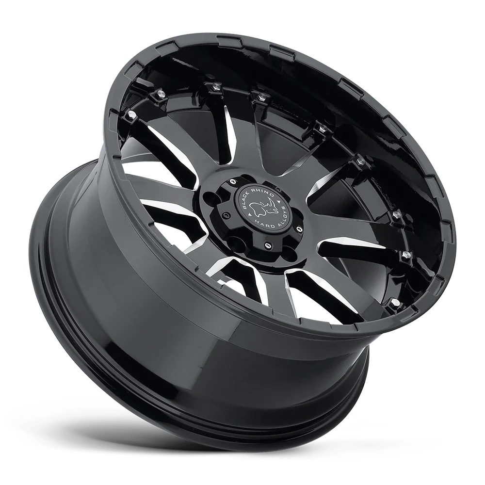 Black Rhino SIERRA 18x9  5x150 +12 GLOSS BLK W/ MILLED SPOKES Wheel Rim (QTY: 1)