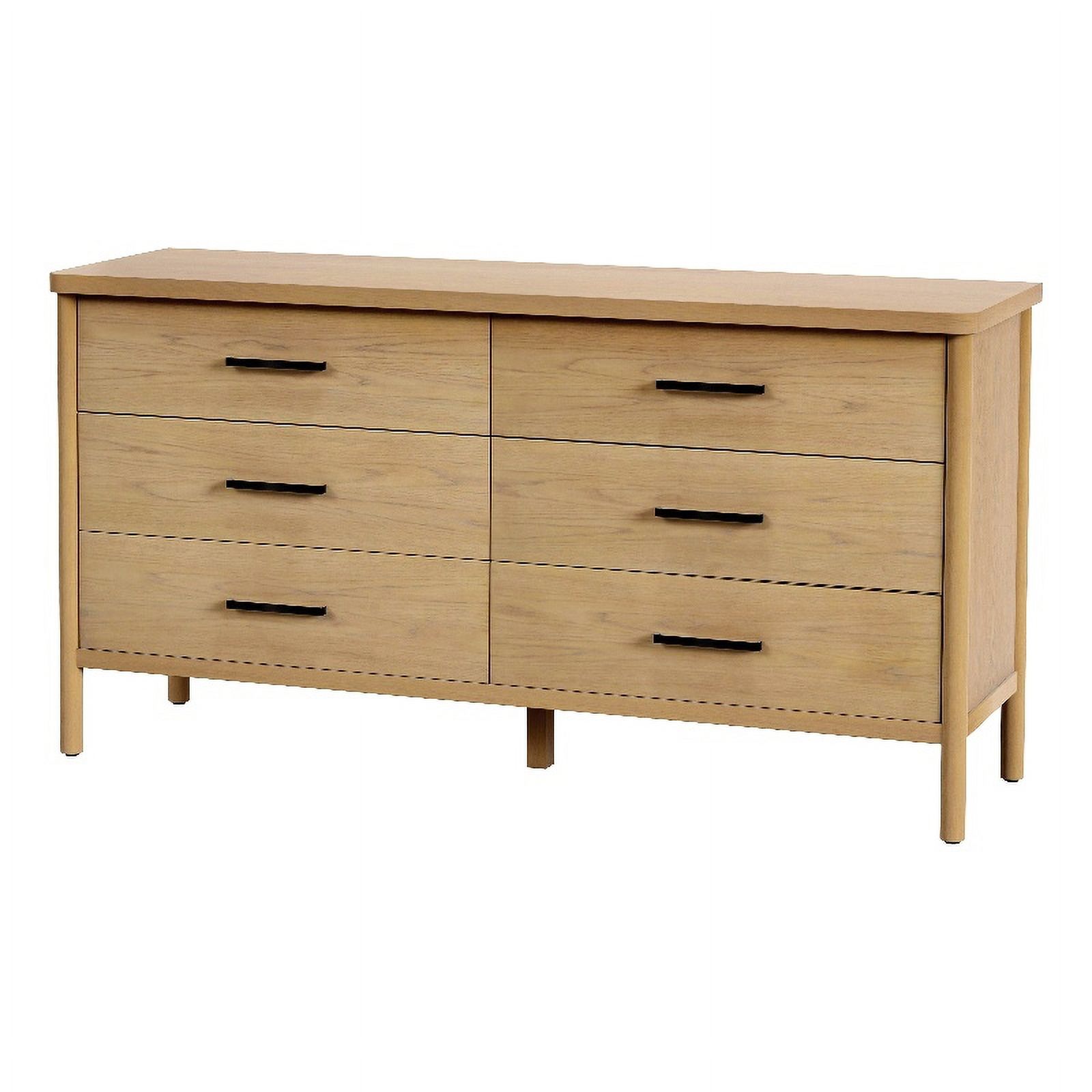 Butler Specialty Company Lennon 6 Drawer Rounded Leg Wood Dresser - Natural