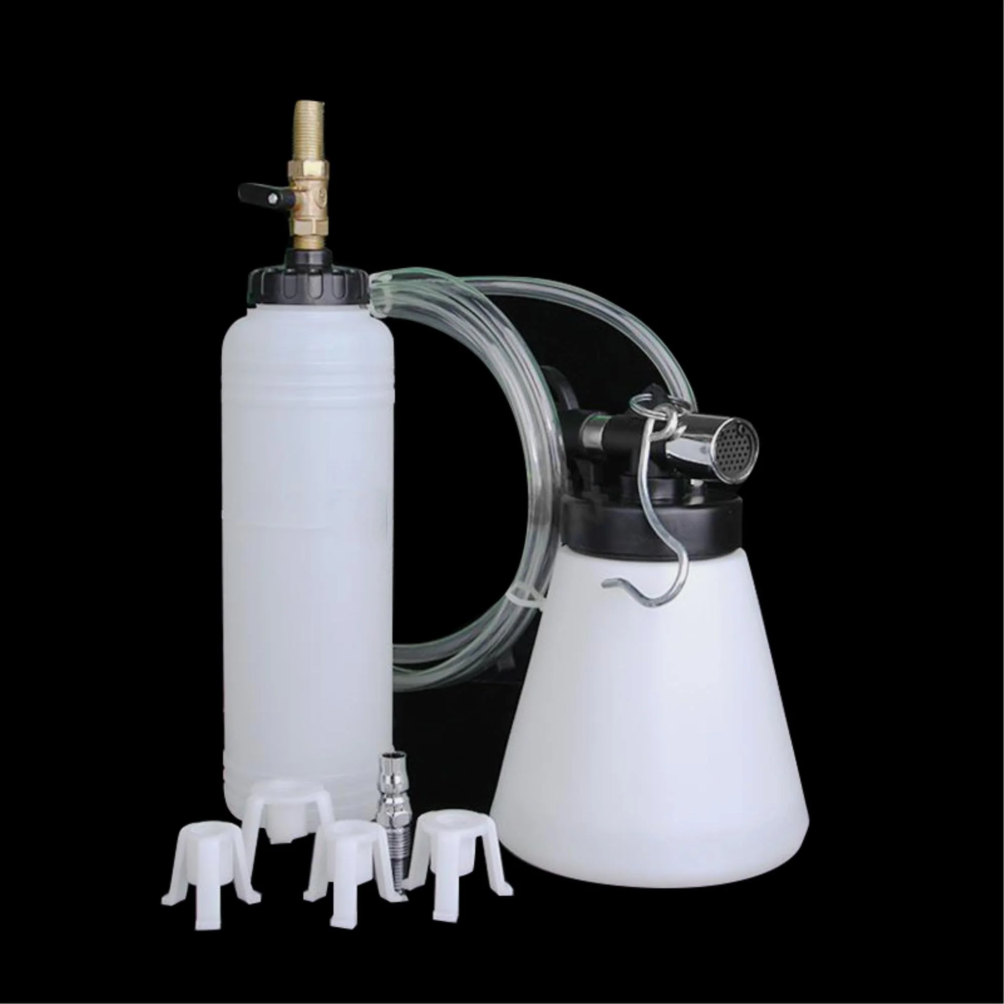 Effortless Clutch Oil Bleeding: Convenient & Durable 1L Air Extractor Brake Bleeder Kit - Professional Grade Pneumatic Hydraulic Fluid Fill Bottle with Vacuum 1/4 Inlet