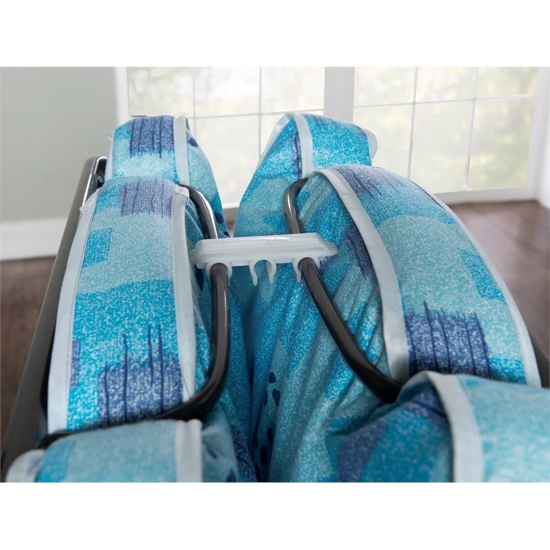 Kingfisher Lane Transitional Metal Folding Bed with Four Casters in Blue