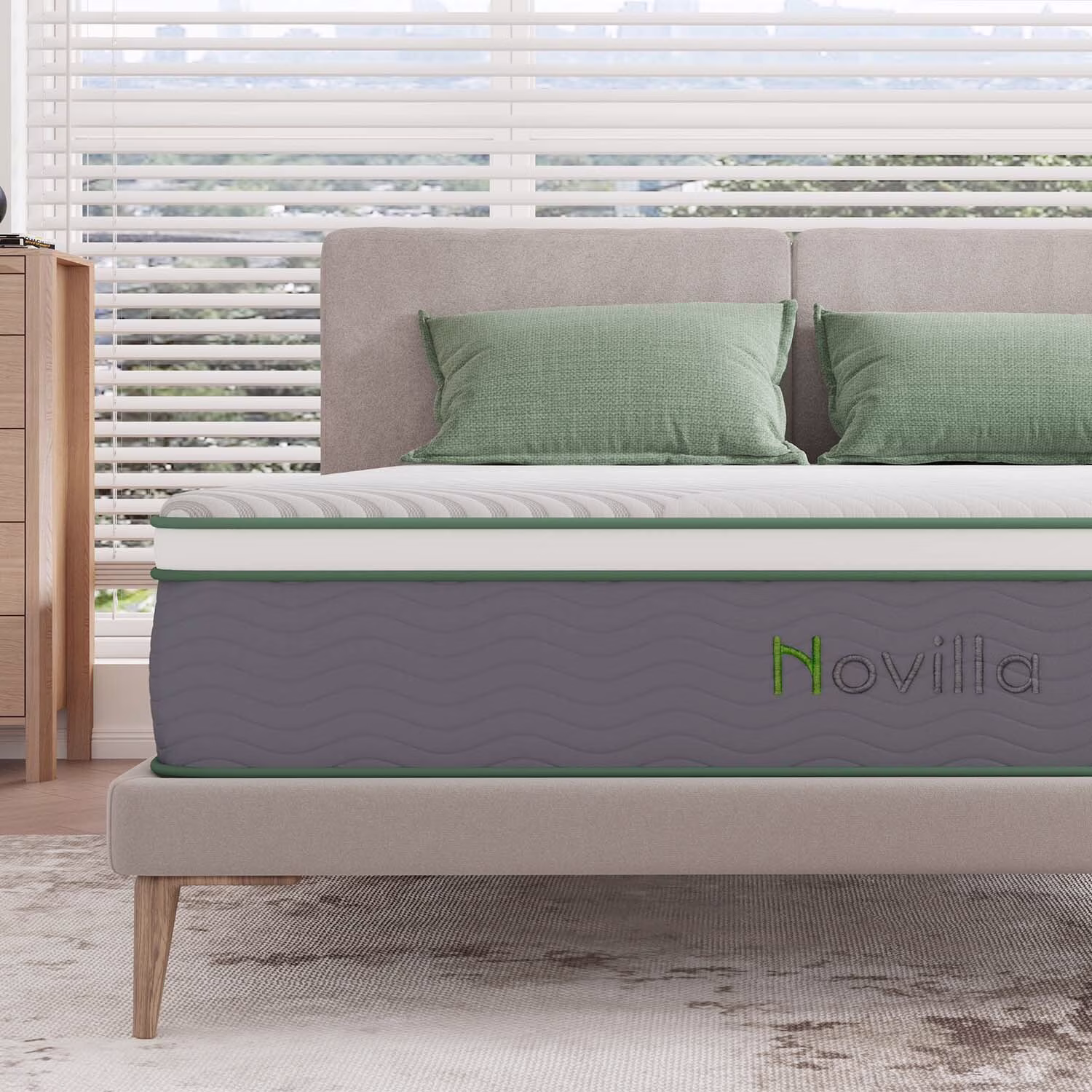 King Bed Mattress, Novilla 12'' Hybrid Mattresses Gel Memory Foam, King